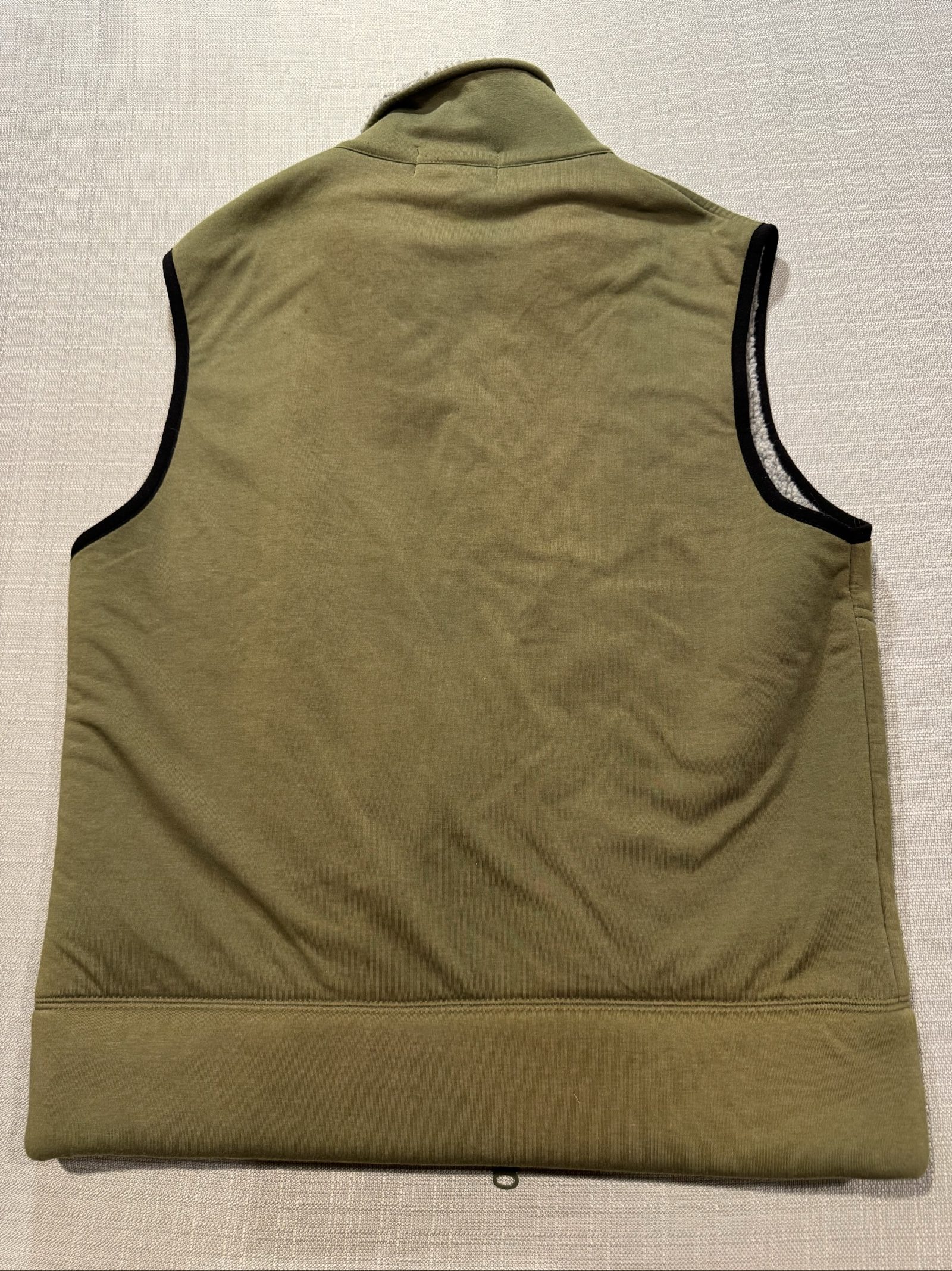 Men’s J.Crew Sherpa Fleece Lined Full Zip Vest – Olive Green – Medium image 9