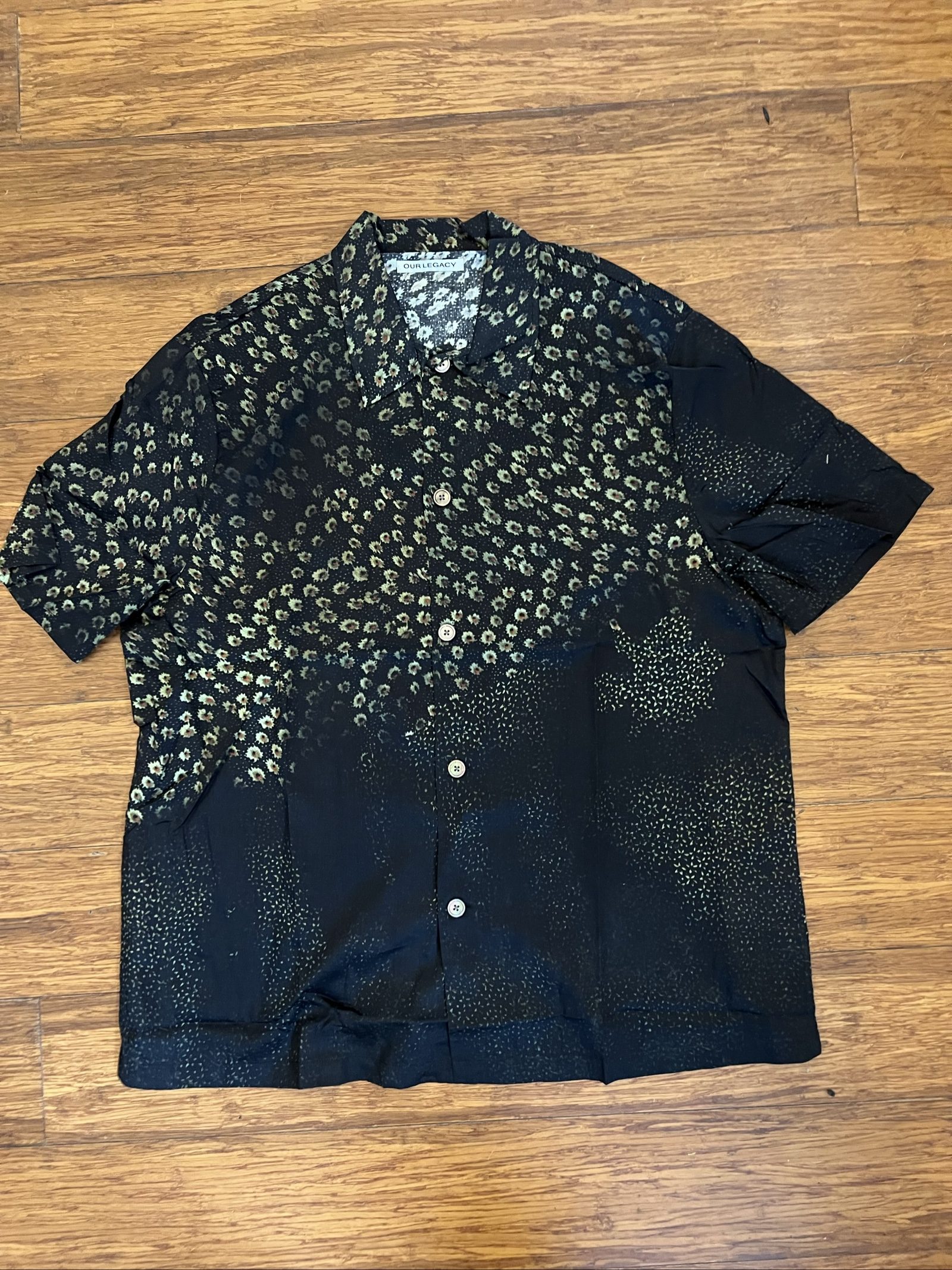 Our Legacy Box Shirt Shortsleeve Dark Flower Print