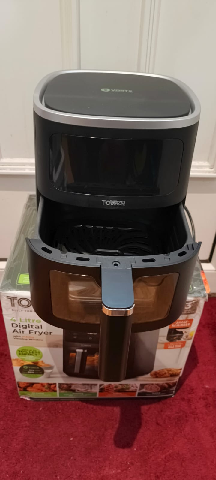 Tower Black 4 Litre Digital Air Fryer with Vizion Viewing Window image 2