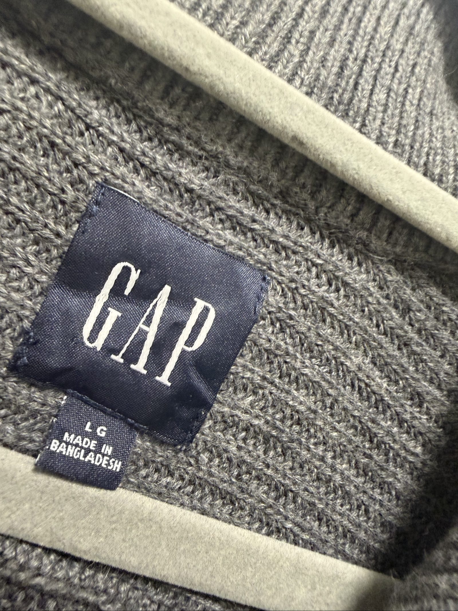 GAP Grey Mens Half Zip Knit Sweater Large image 2