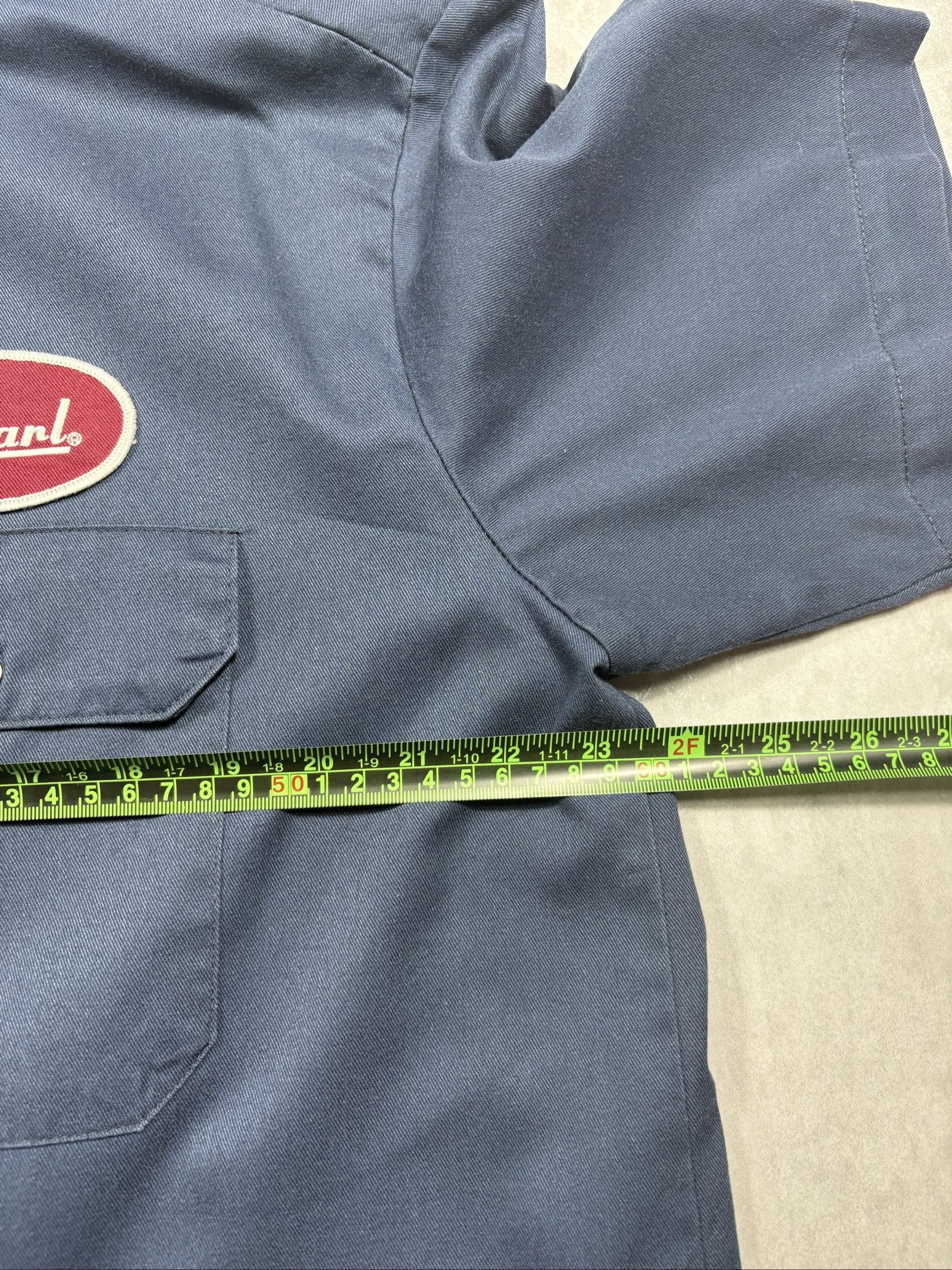 Dickies Navy Work Short Sleeve Shirt L Embroidered Logo image 8