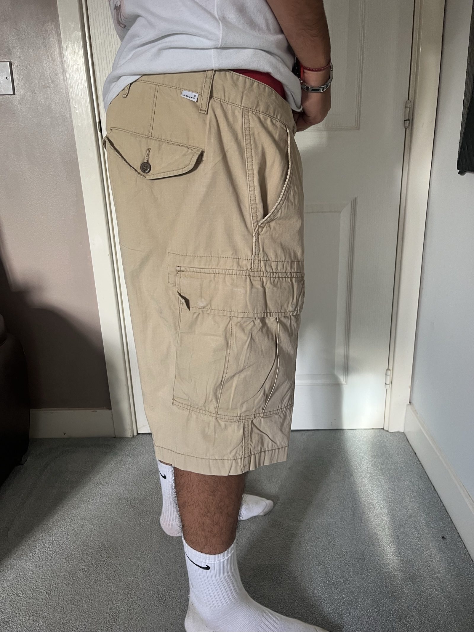 Levi's Men's Beige Cargo Shorts XLarge Cotton image 4