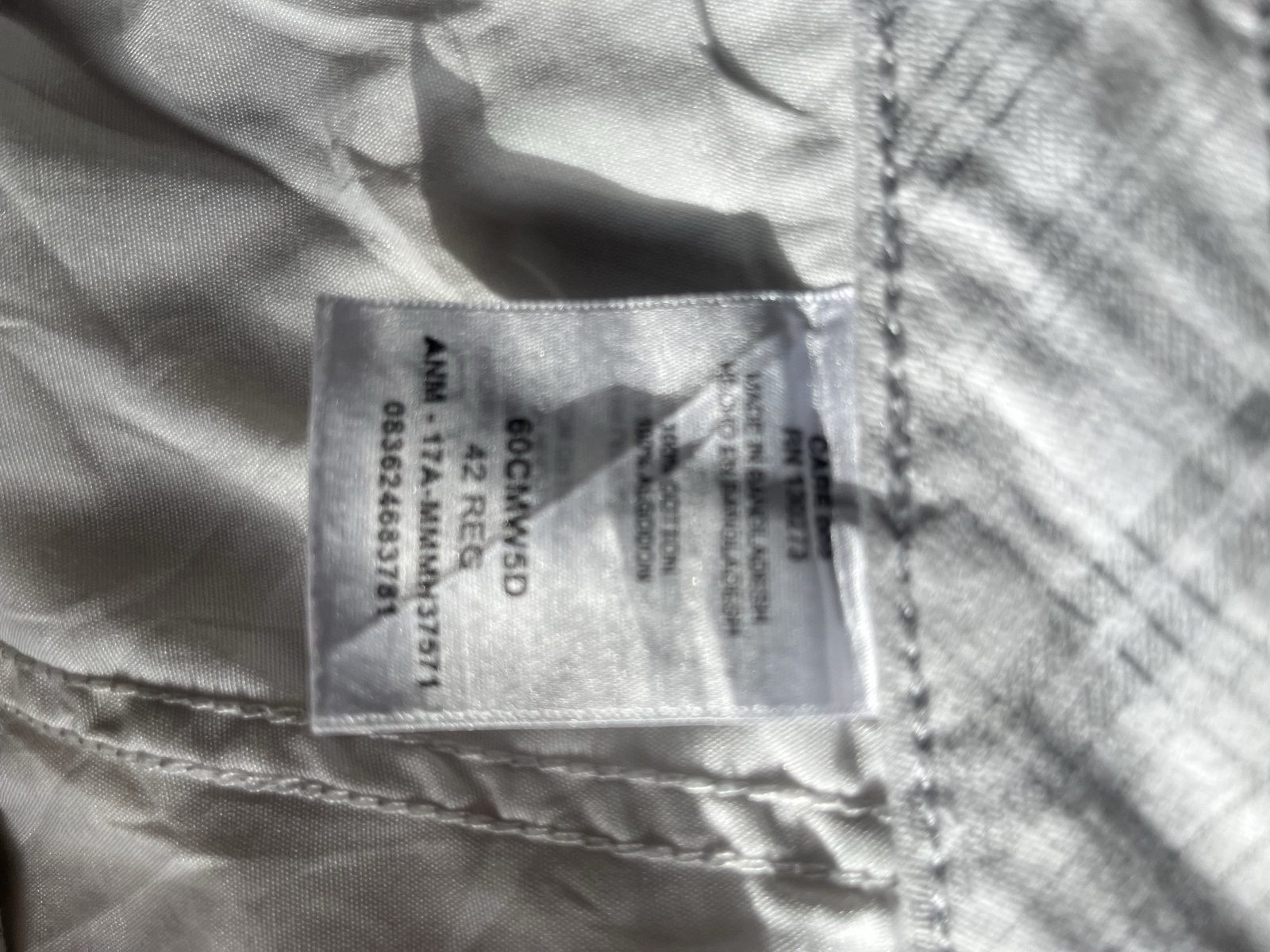 Wrangler White & Grey Checked Cargo Shorts W40 image 6