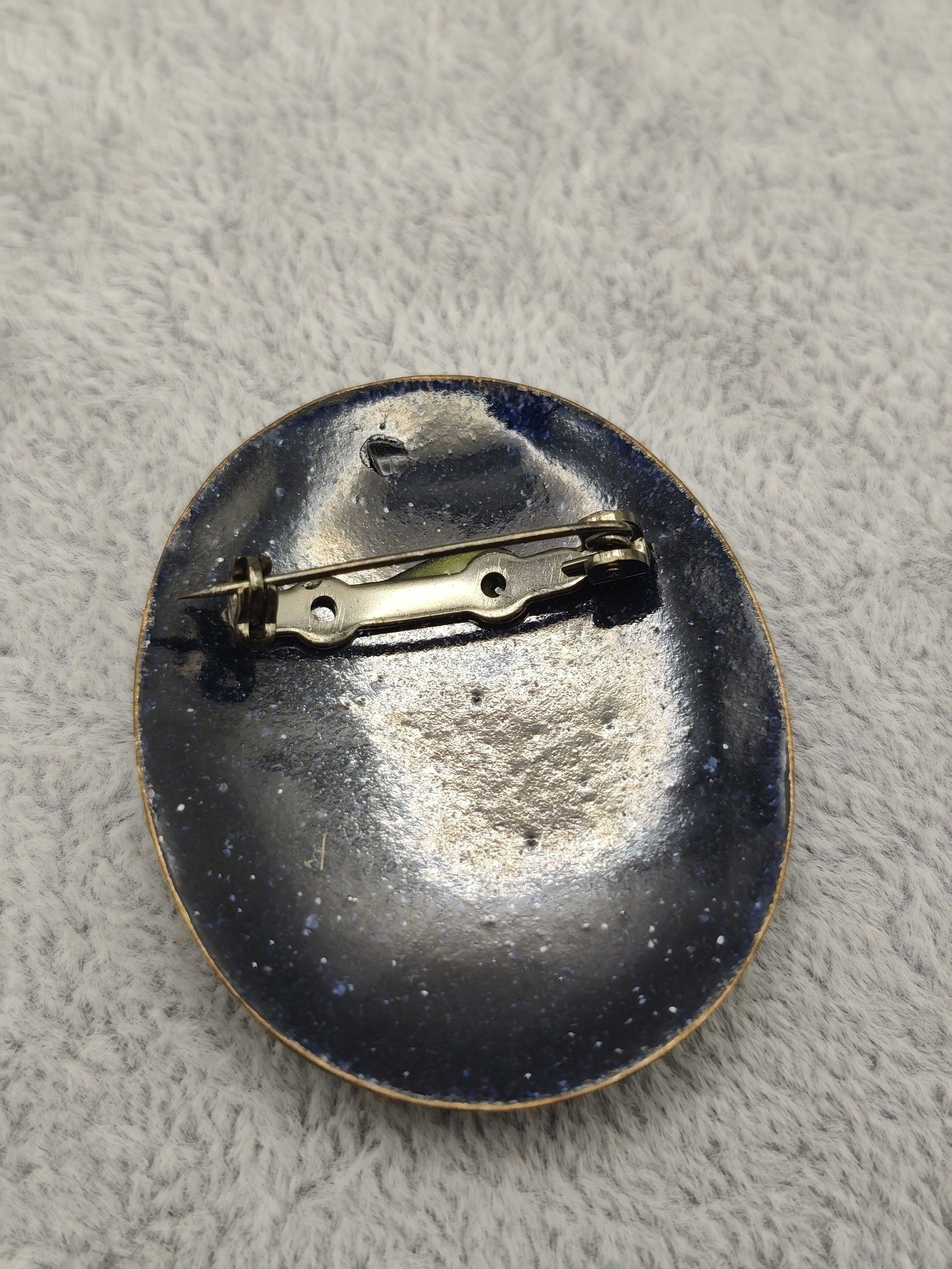 Enamel painted Brooch blue image 6