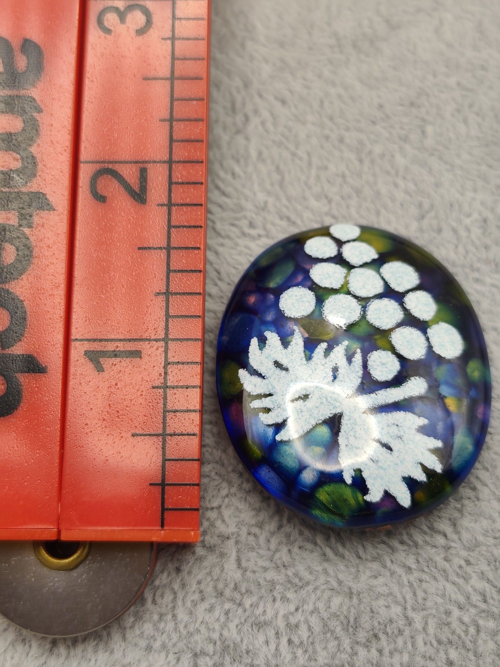 Enamel painted Brooch blue image 7