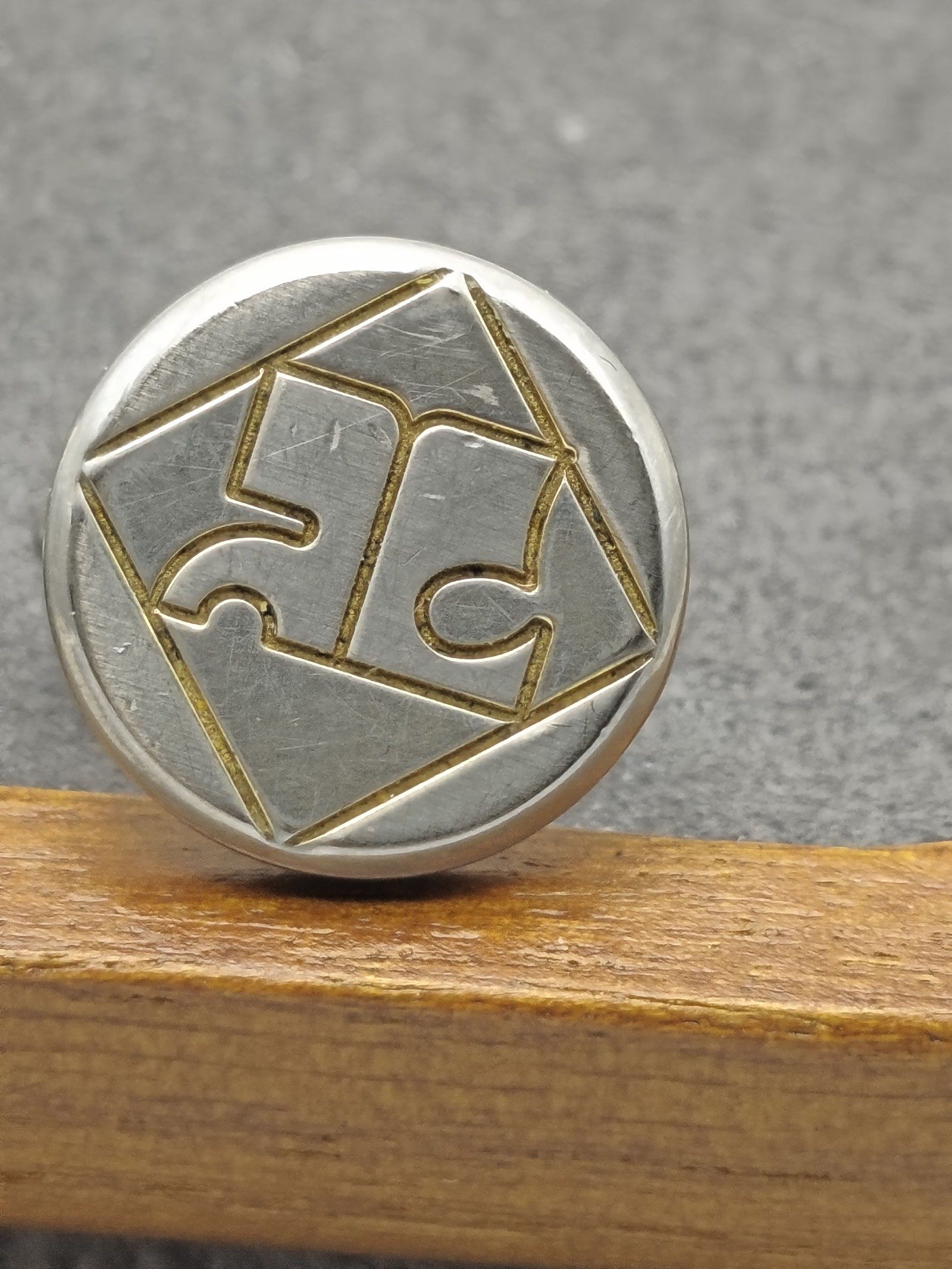 Courreges Round Cufflinks with Geometric Design image 4