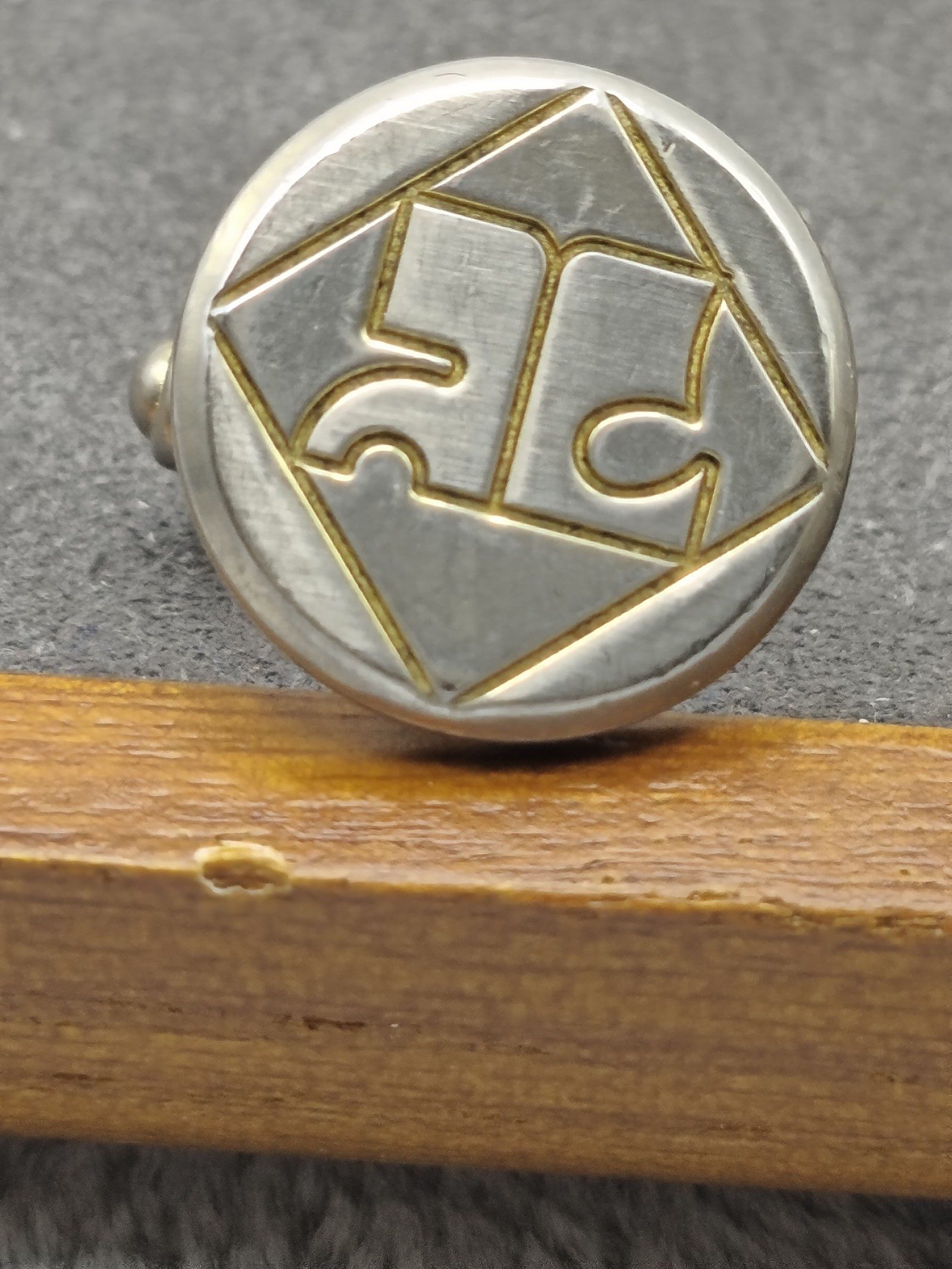 Courreges Round Cufflinks with Geometric Design image 5