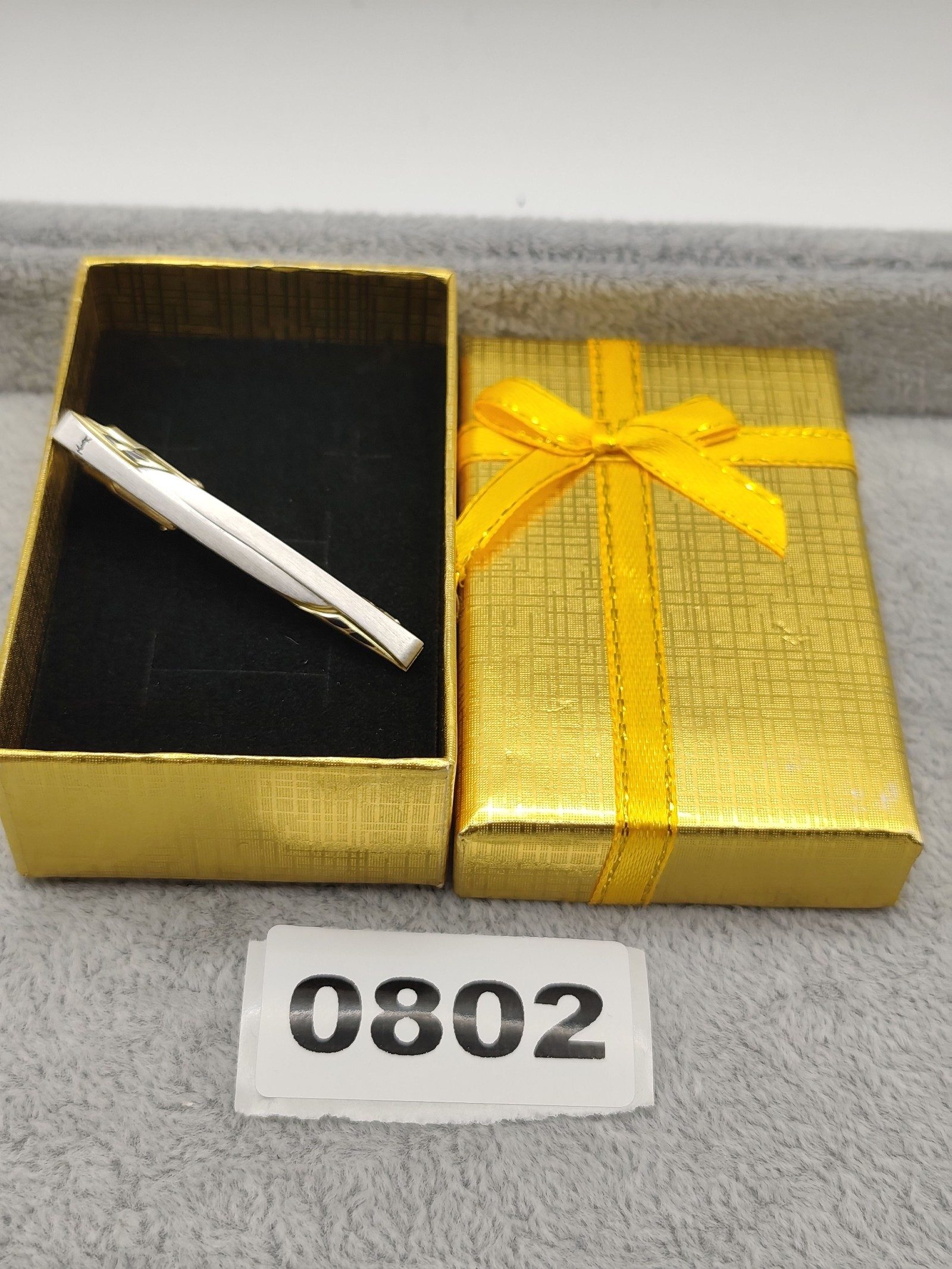 YSL Gold & Silver Tone Tie Bar Clip Mens
