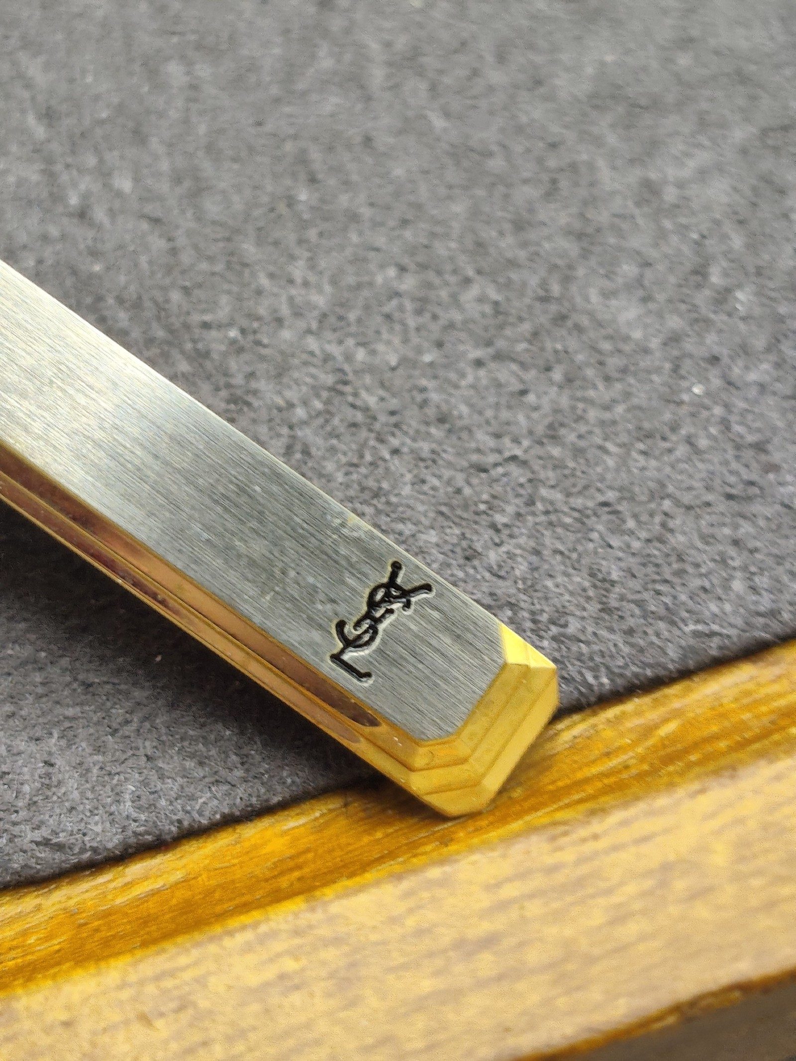 Yves Saint Laurent Silver & Gold Tone Men's Tie Clip image 4