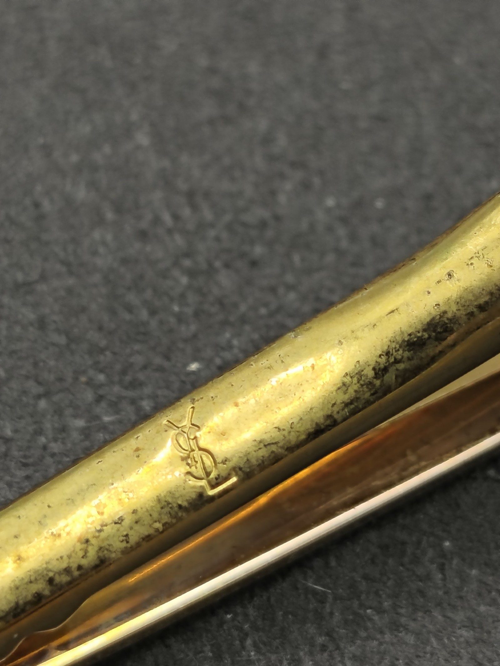 Yves Saint Laurent Silver & Gold Tone Men's Tie Clip image 8