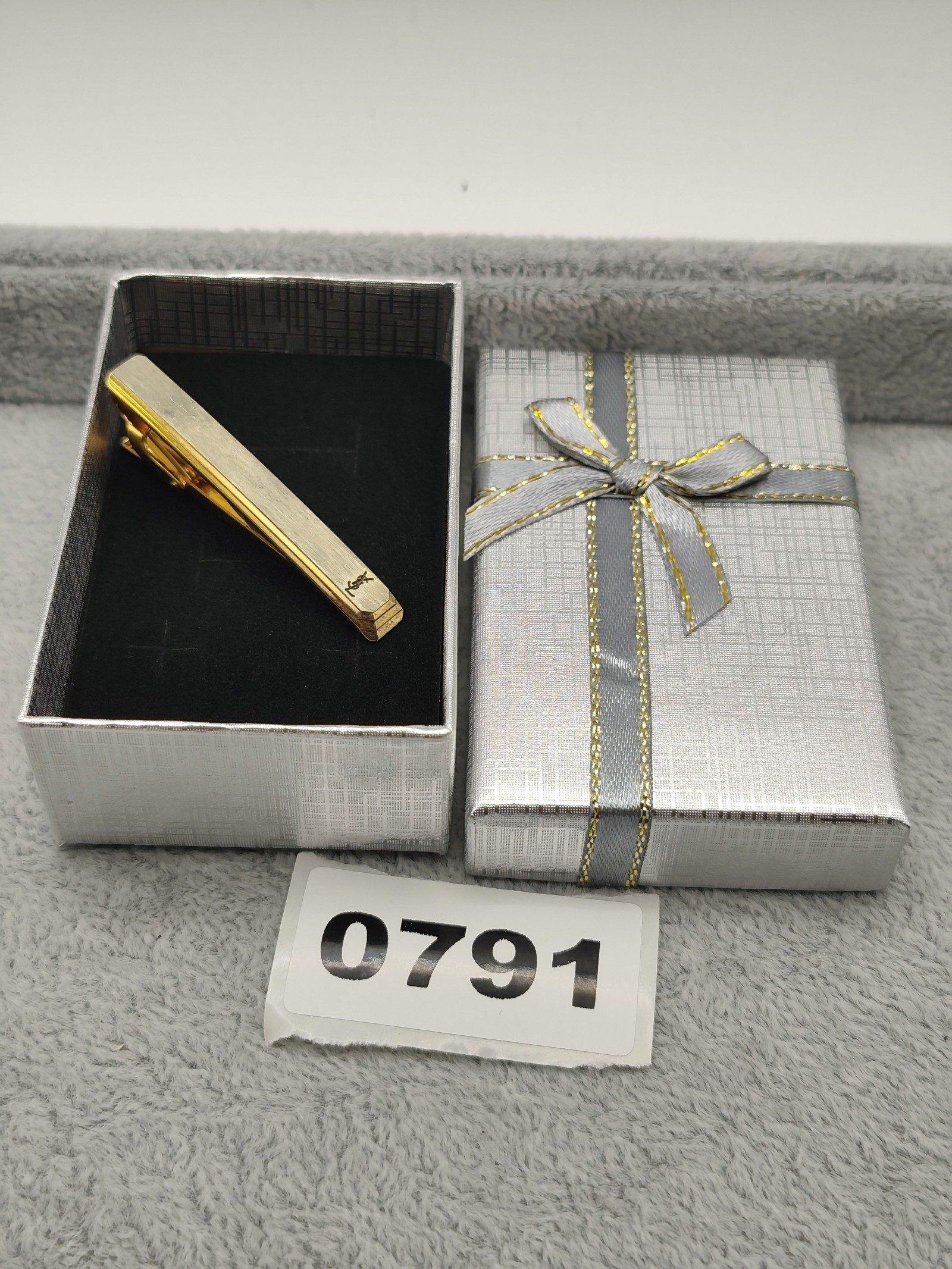 YSL Gold Tone Tie Clip