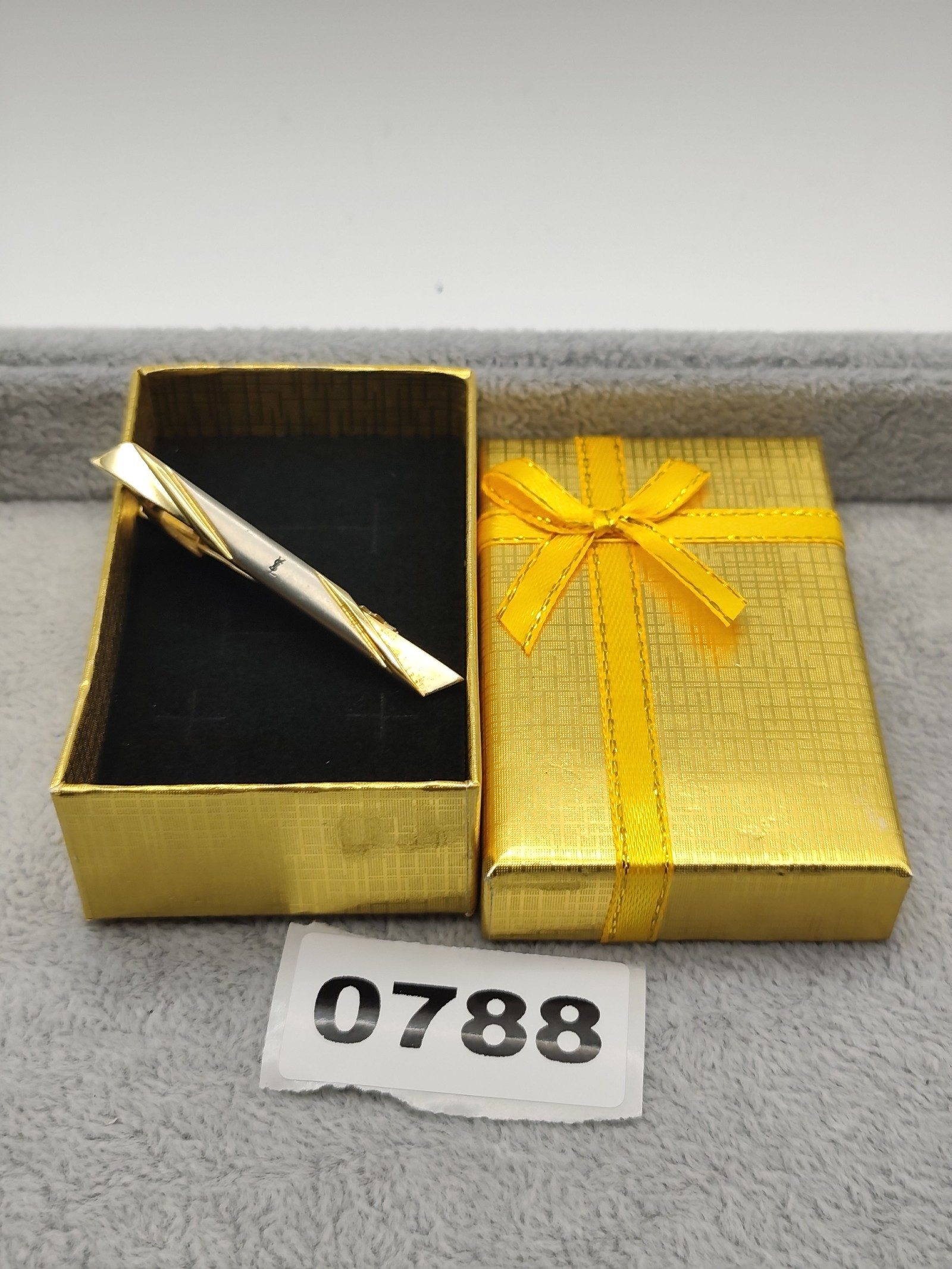 Yves Saint Laurent Gold & Silver Tone Tie Clip
