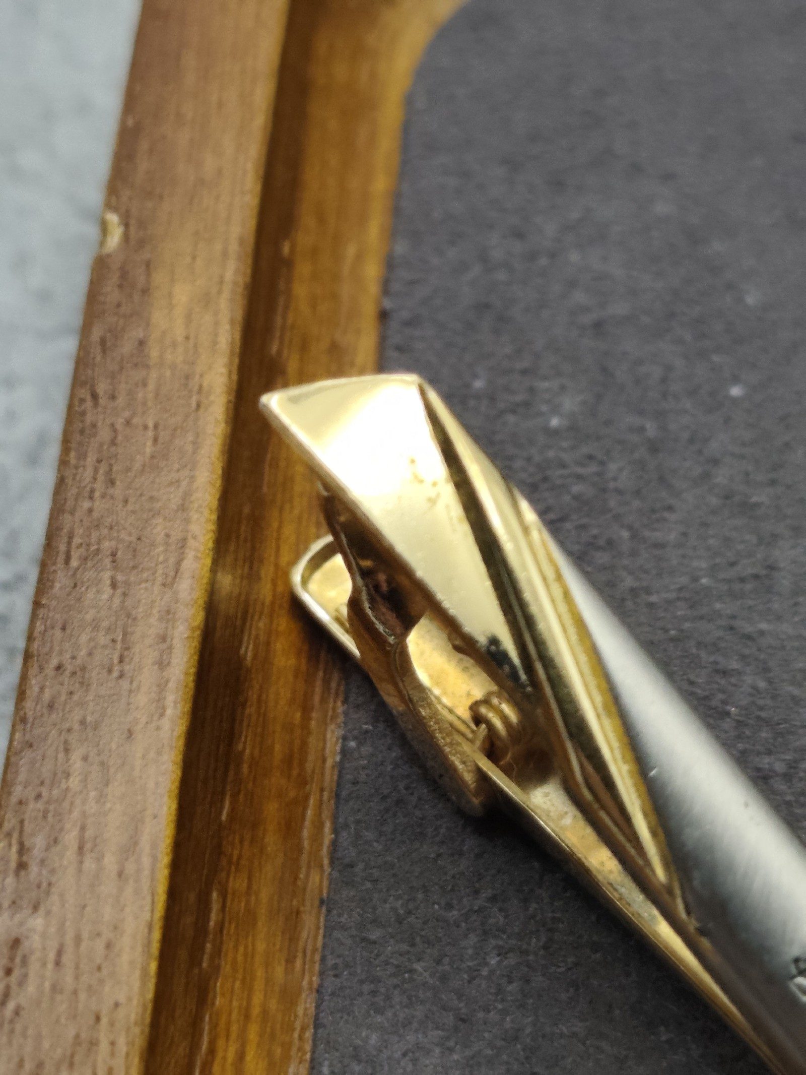 Yves Saint Laurent Gold & Silver Tone Tie Clip image 6
