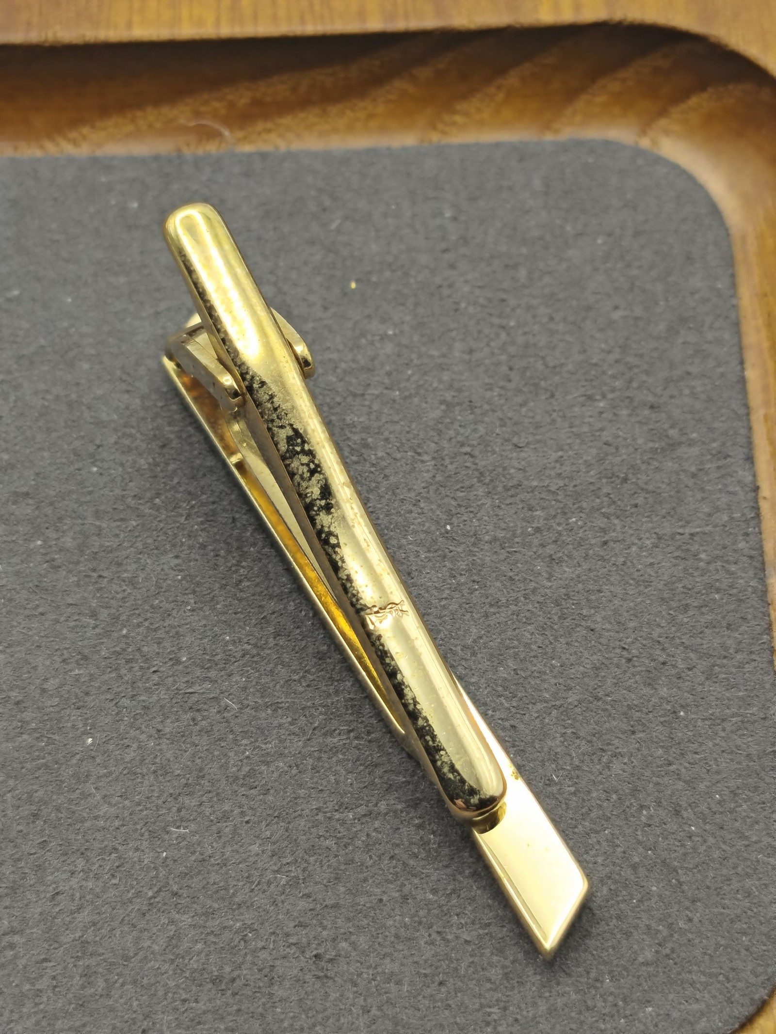 Yves Saint Laurent Gold & Silver Tone Tie Clip image 7