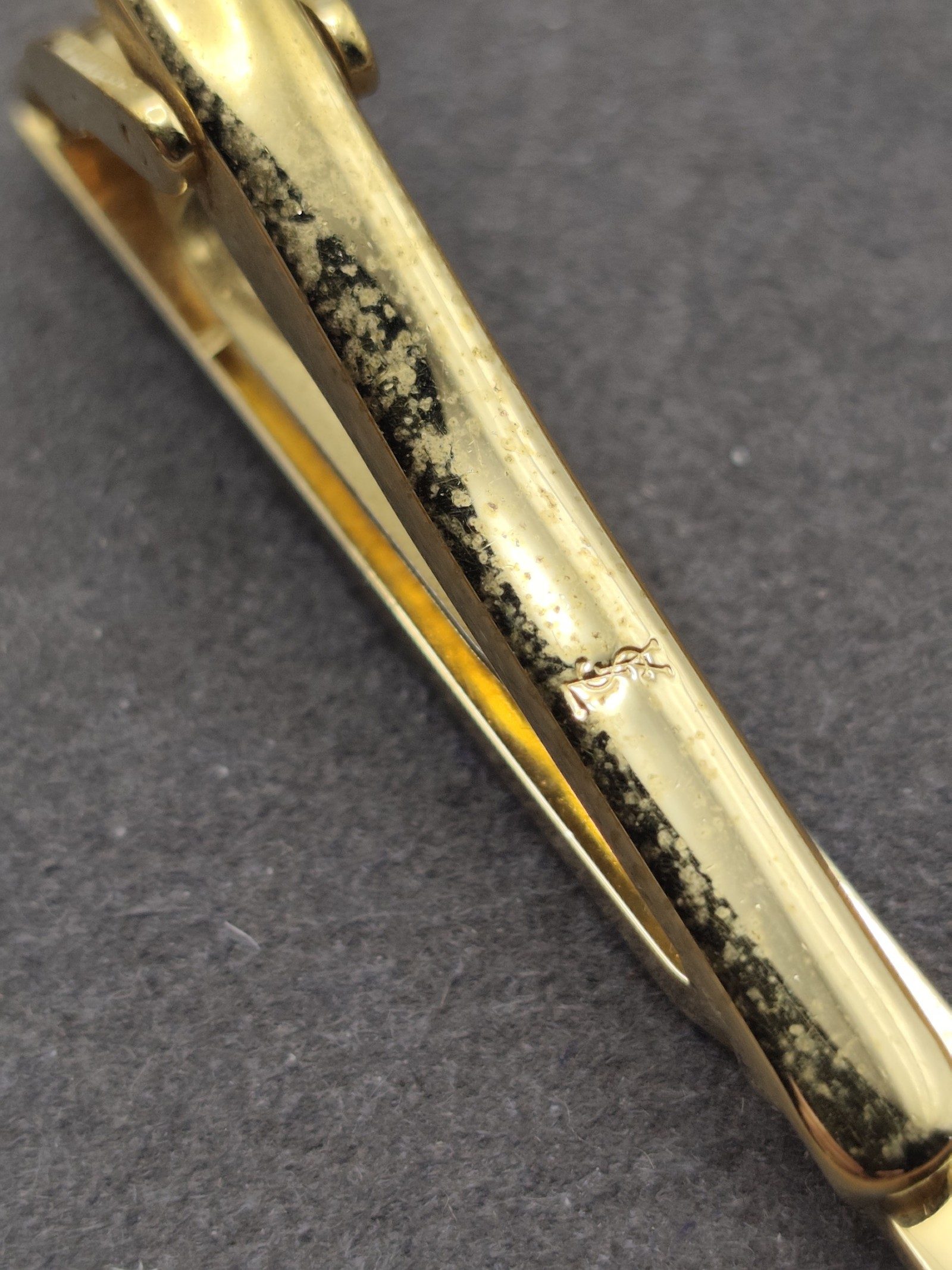 Yves Saint Laurent Gold & Silver Tone Tie Clip image 8