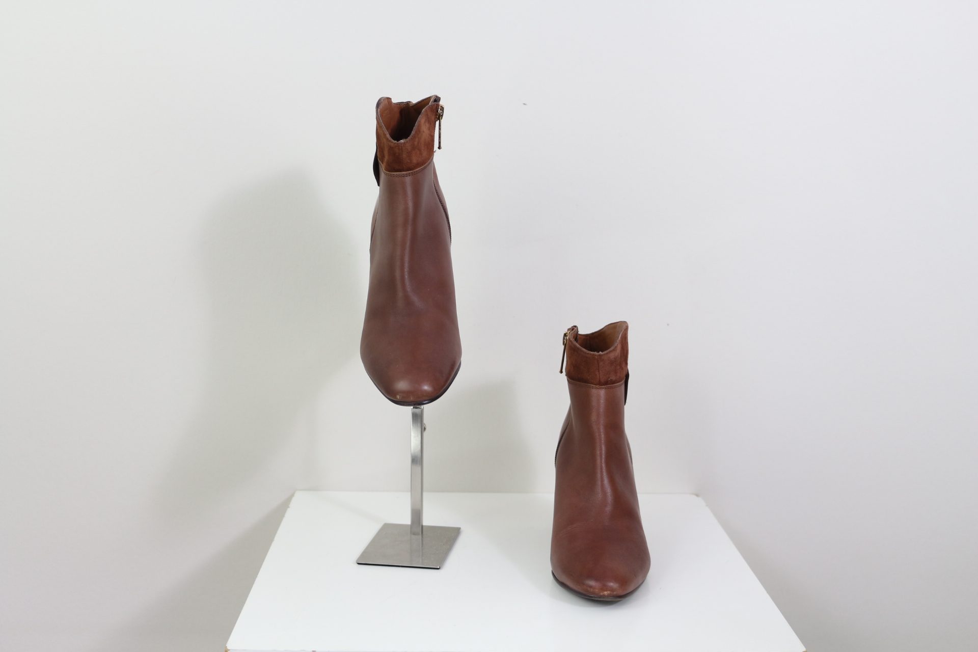 Bottines en cuir et suède Bocage avec détails en laiton marron 37 image 4