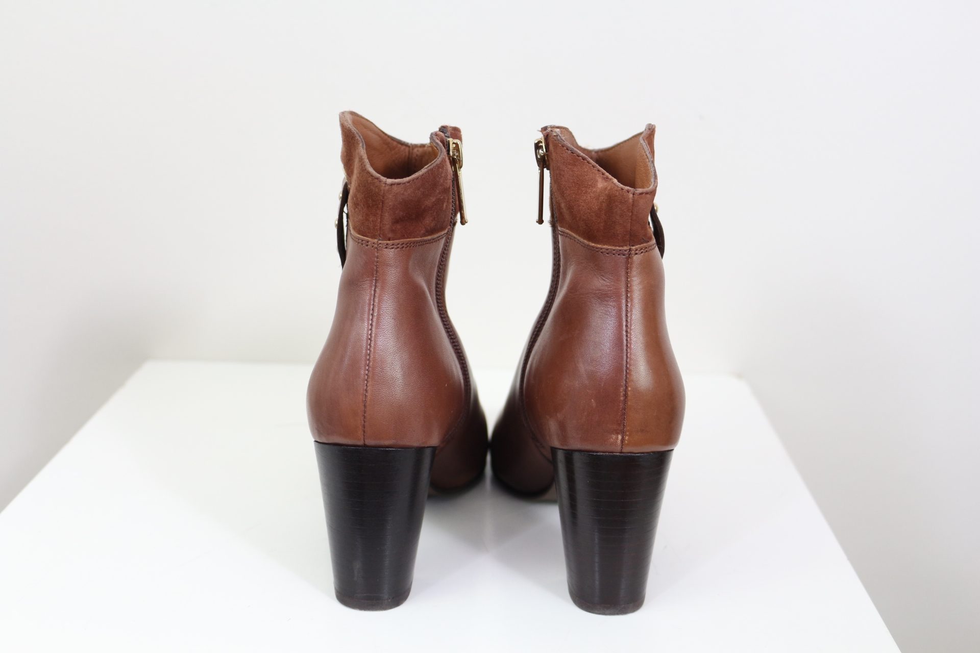 Bottines en cuir et suède Bocage avec détails en laiton marron 37 image 6