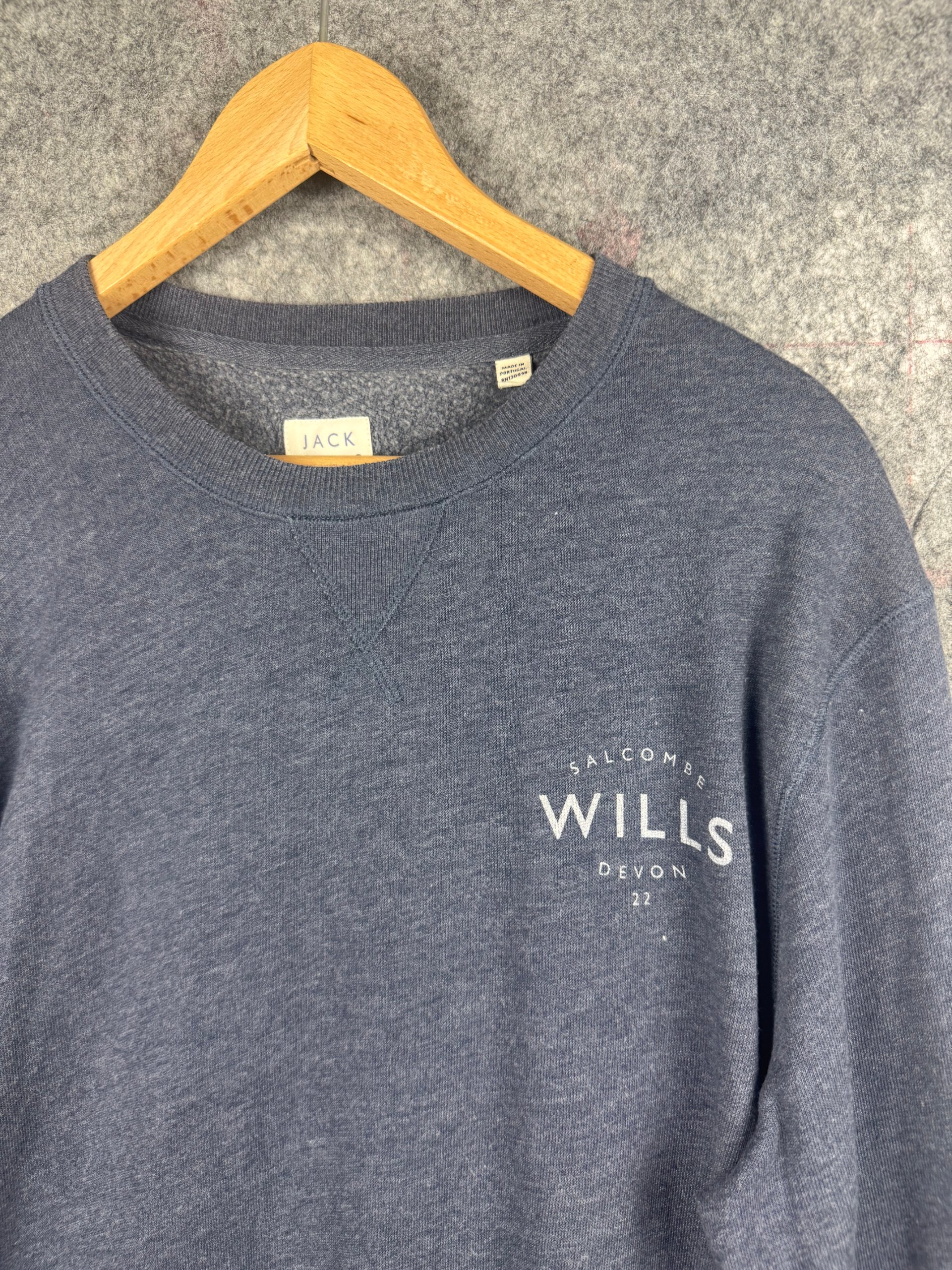 Jack Wills Navy Crew Neck Sweatshirt Large Cotton Blend image 2