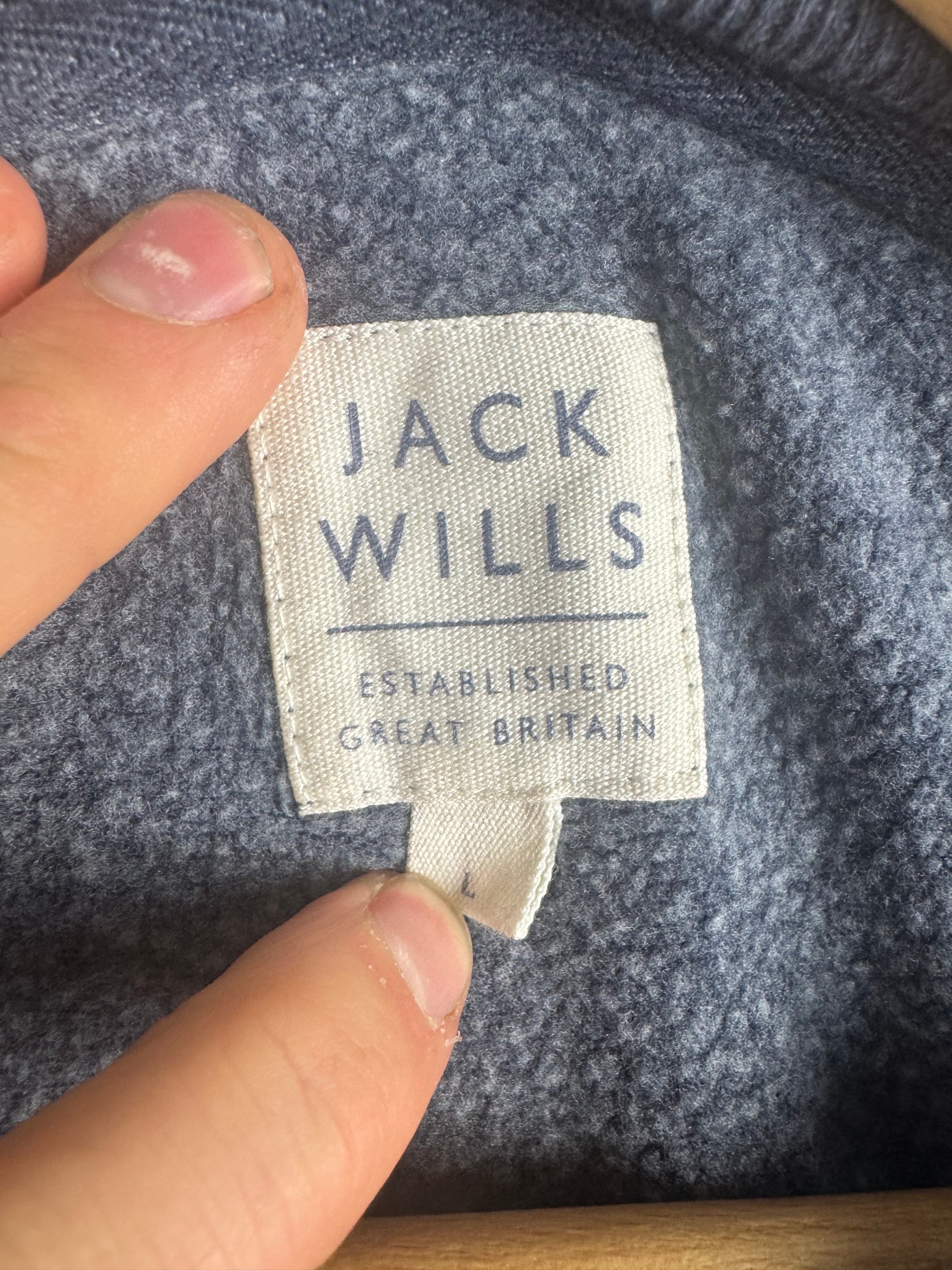 Jack Wills Navy Crew Neck Sweatshirt Large Cotton Blend image 3