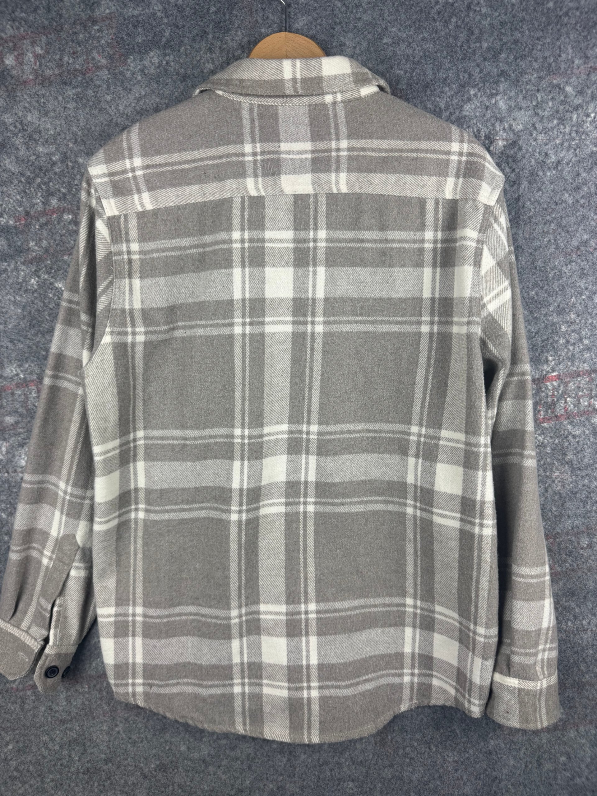 Springfield Grey & White Check Overshirt Large Regular Fit image 3