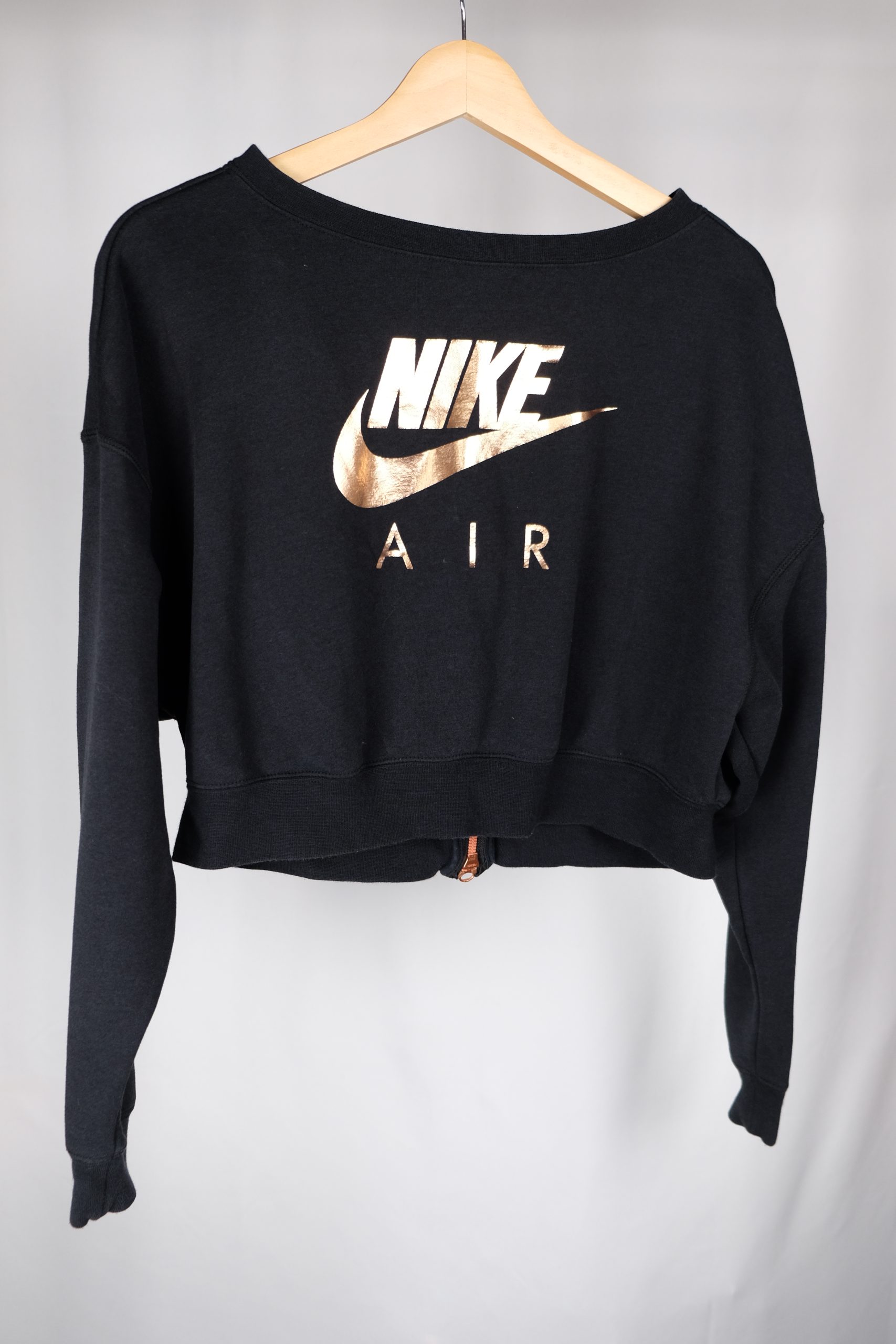 Felpa cropped con zip
