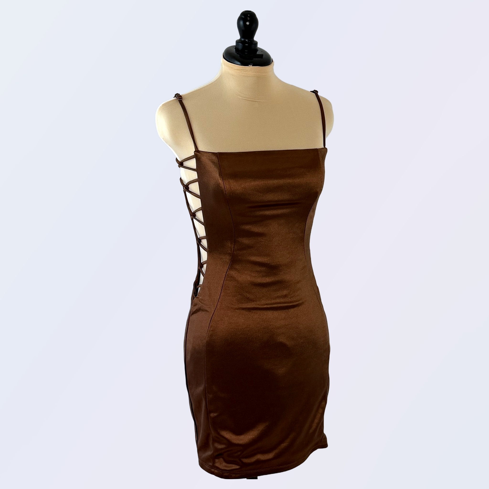 DNA | Brown Satin Mini Dress | M image 2