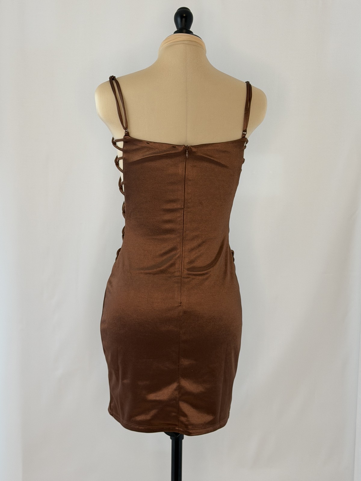DNA | Brown Satin Mini Dress | M image 4