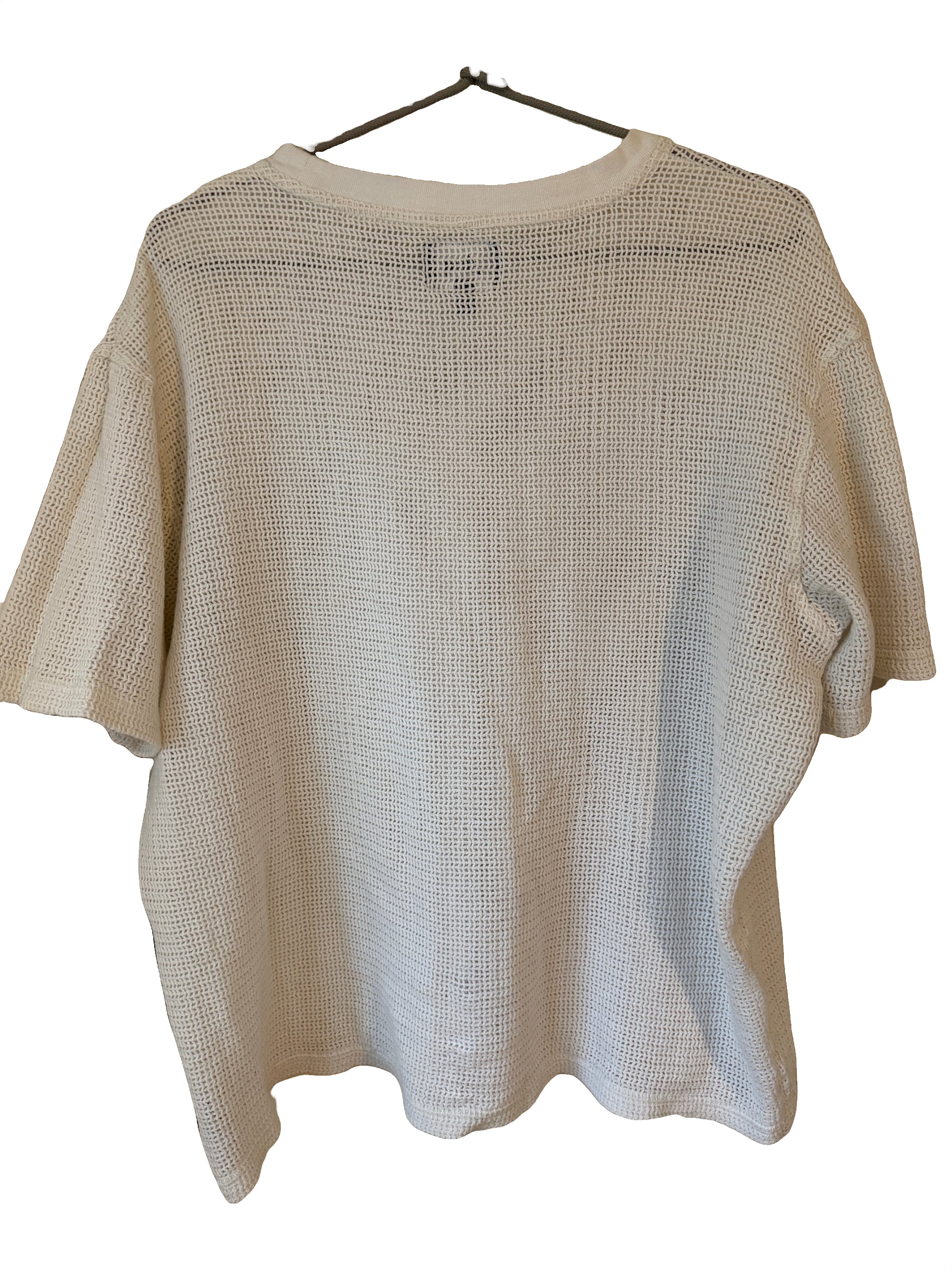 Stussy White Open Knit Mesh Short Sleeve Crewneck Shirt Tee - Size XL image 2