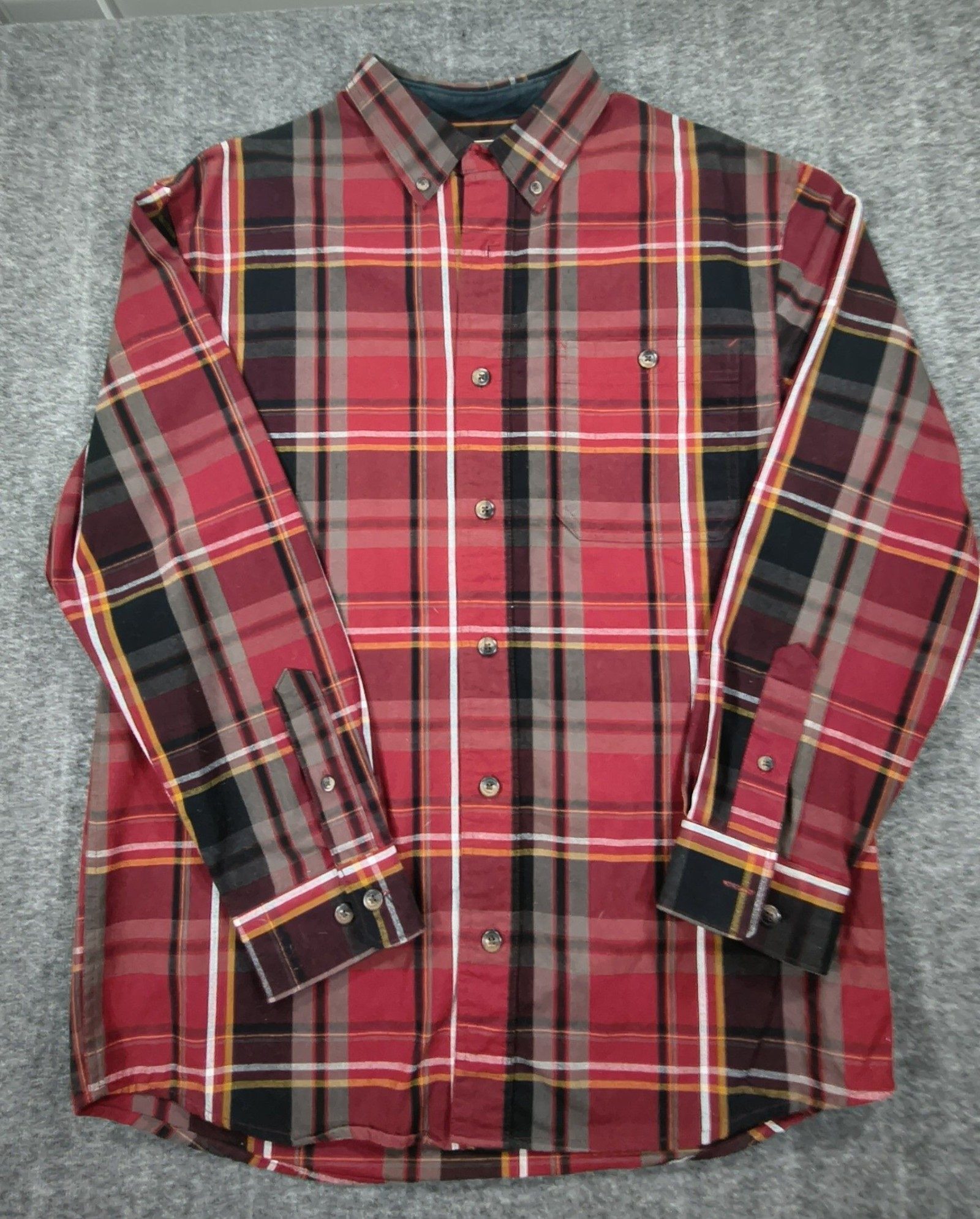 C.E. Schmidt Red & Black Plaid Workwear Shirt Medium