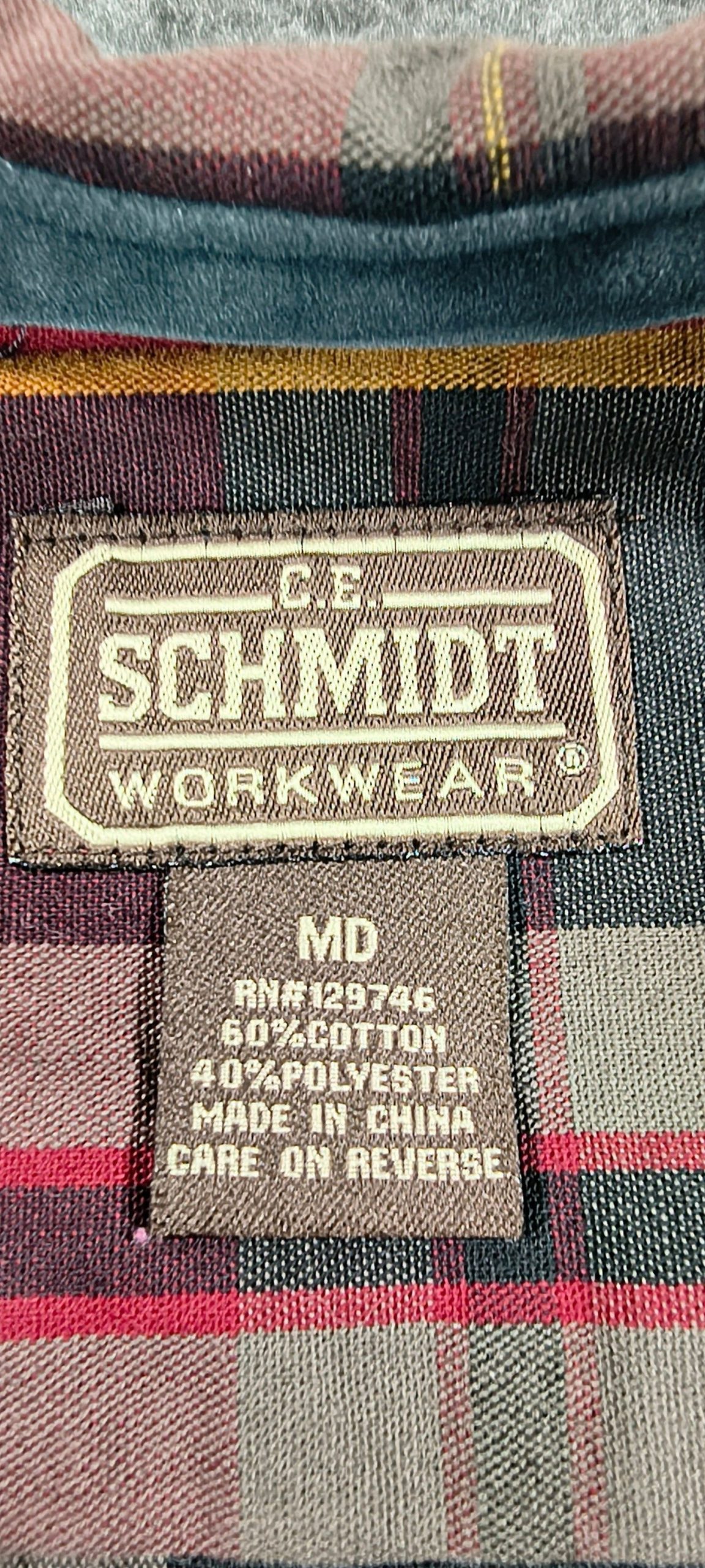 C.E. Schmidt Red & Black Plaid Workwear Shirt Medium image 3
