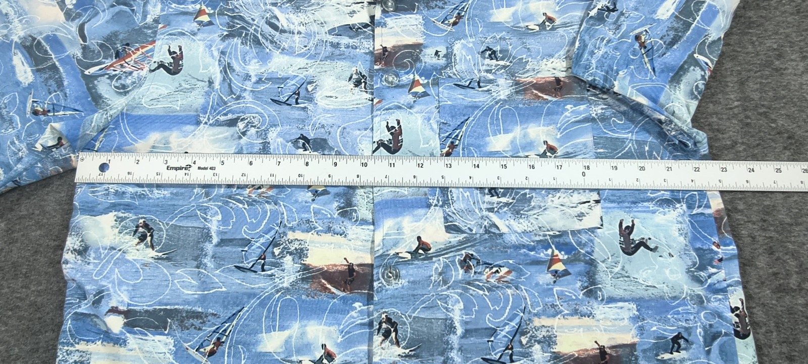 Sideout Blue & White Cool Surf Print Hawaiian Shirt Medium Big Waves image 3