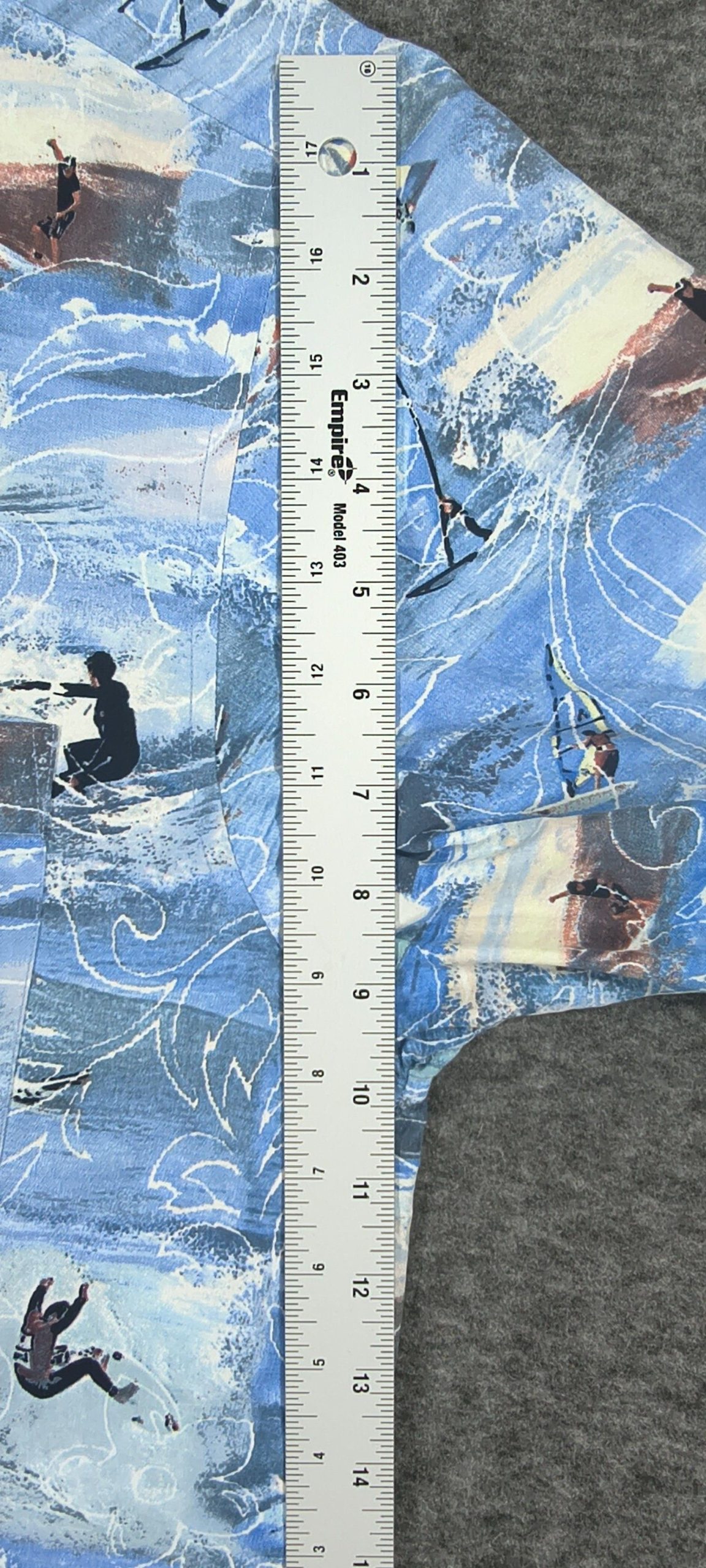Sideout Blue & White Cool Surf Print Hawaiian Shirt Medium Big Waves image 5
