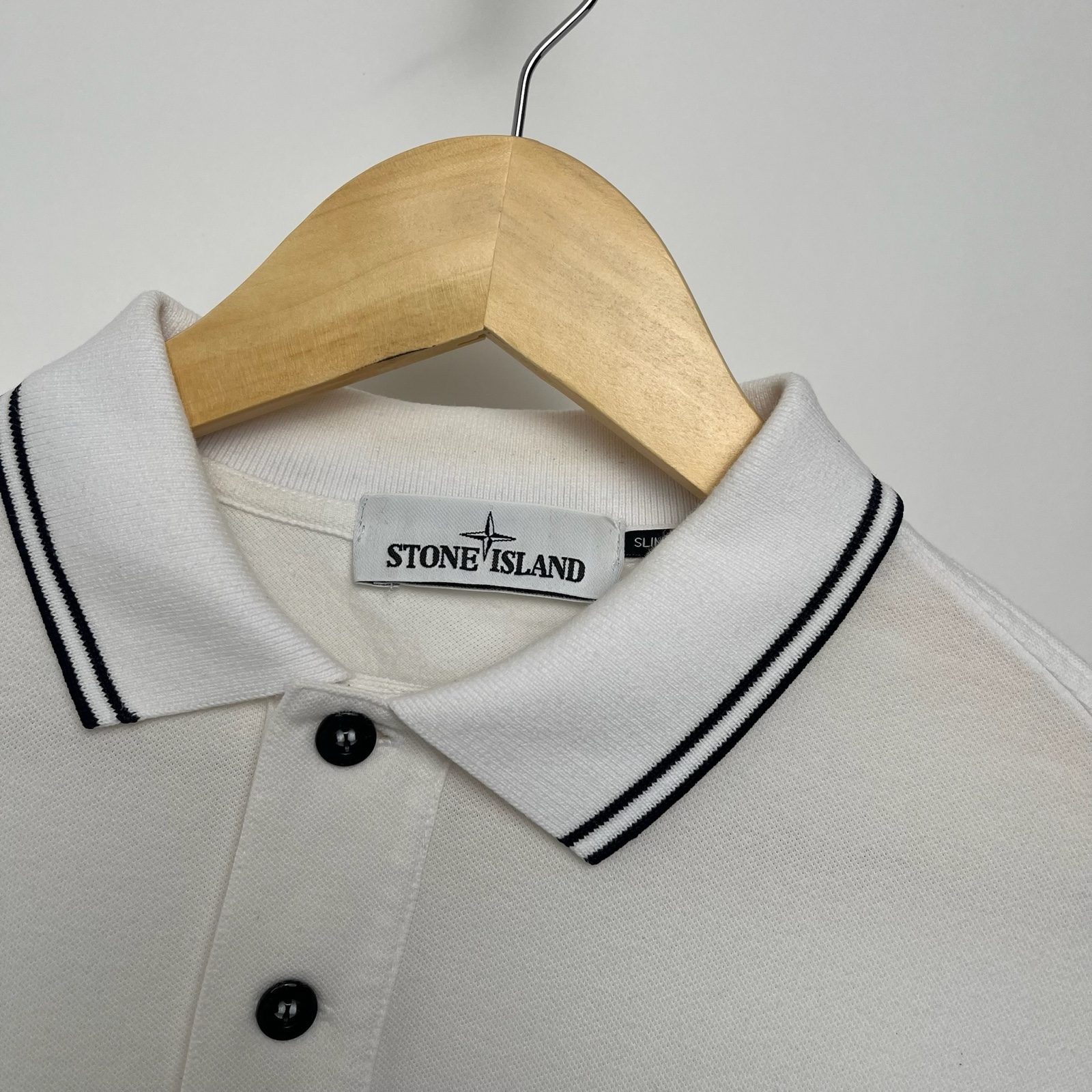 Stone Island White Long Sleeve Polo Shirt - M image 3