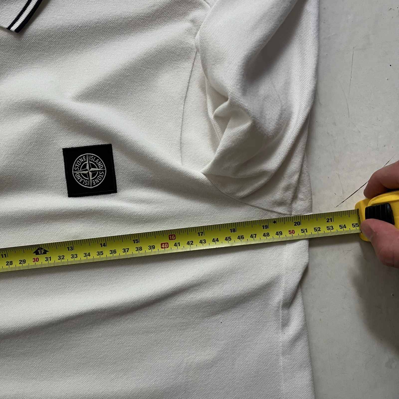 Stone Island White Long Sleeve Polo Shirt - M image 6