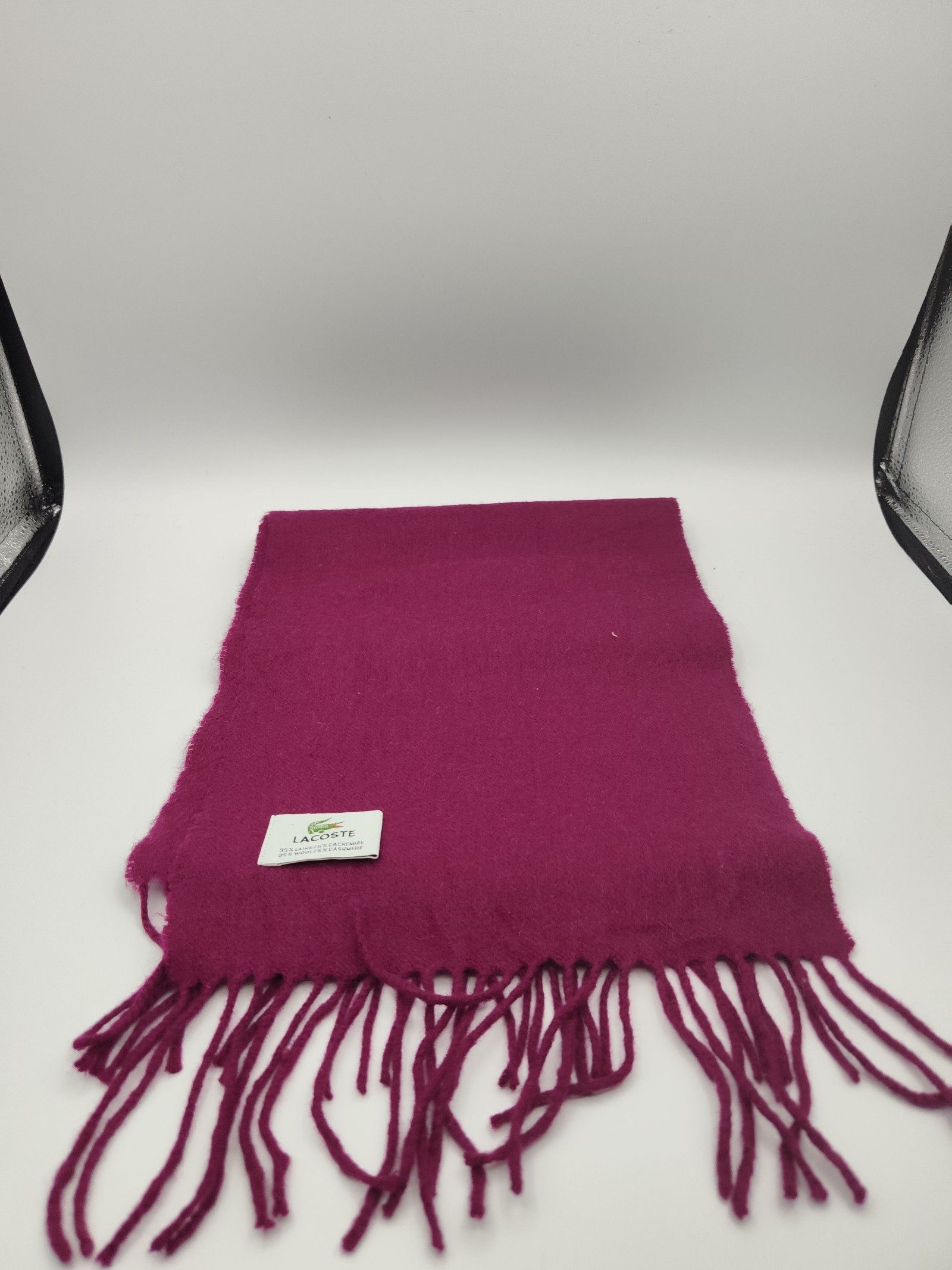 Lacoste Pink Wool & Cashmere Scarf