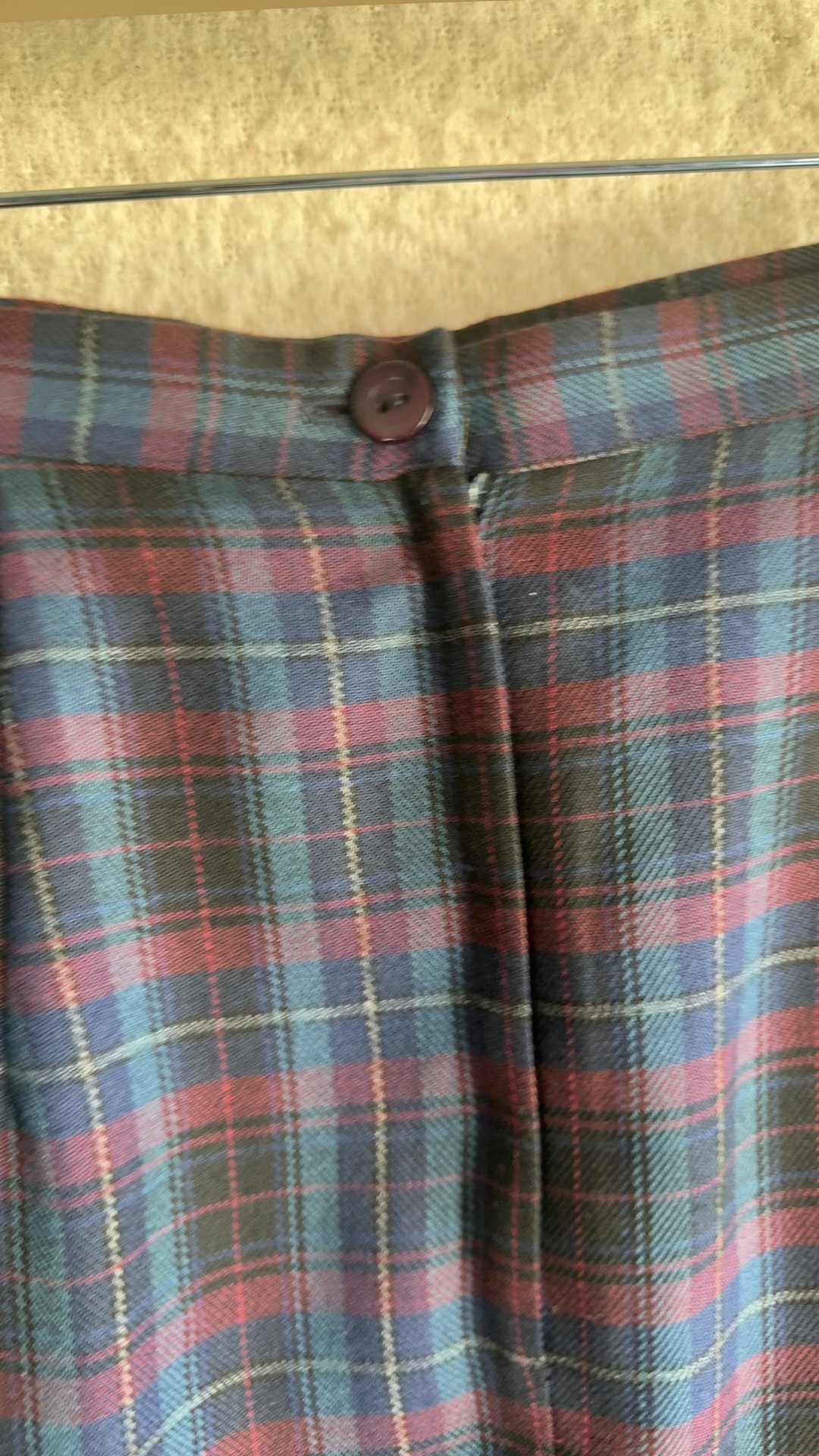 Berkertex Navy Multi Plaid Pencil Skirt UK 12 Polyester Viscose Nylon Lined image 7