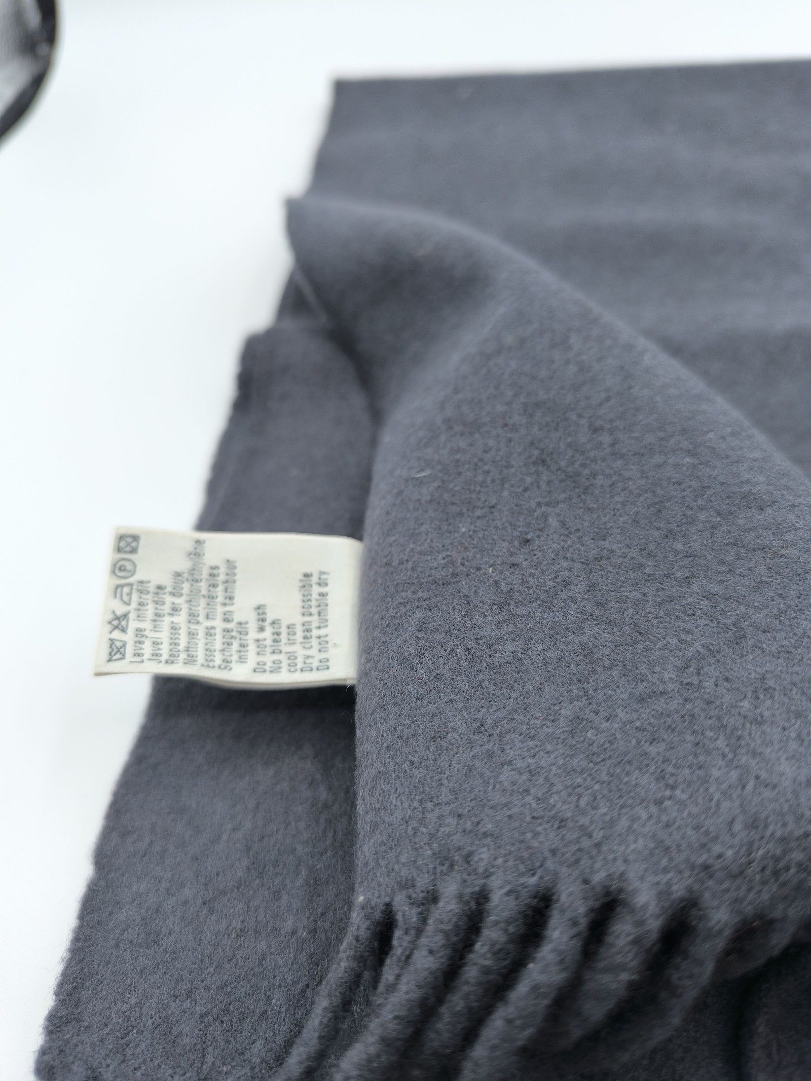 Lacoste Black Wool Scarf 100% Wool Classic Croc Logo image 3