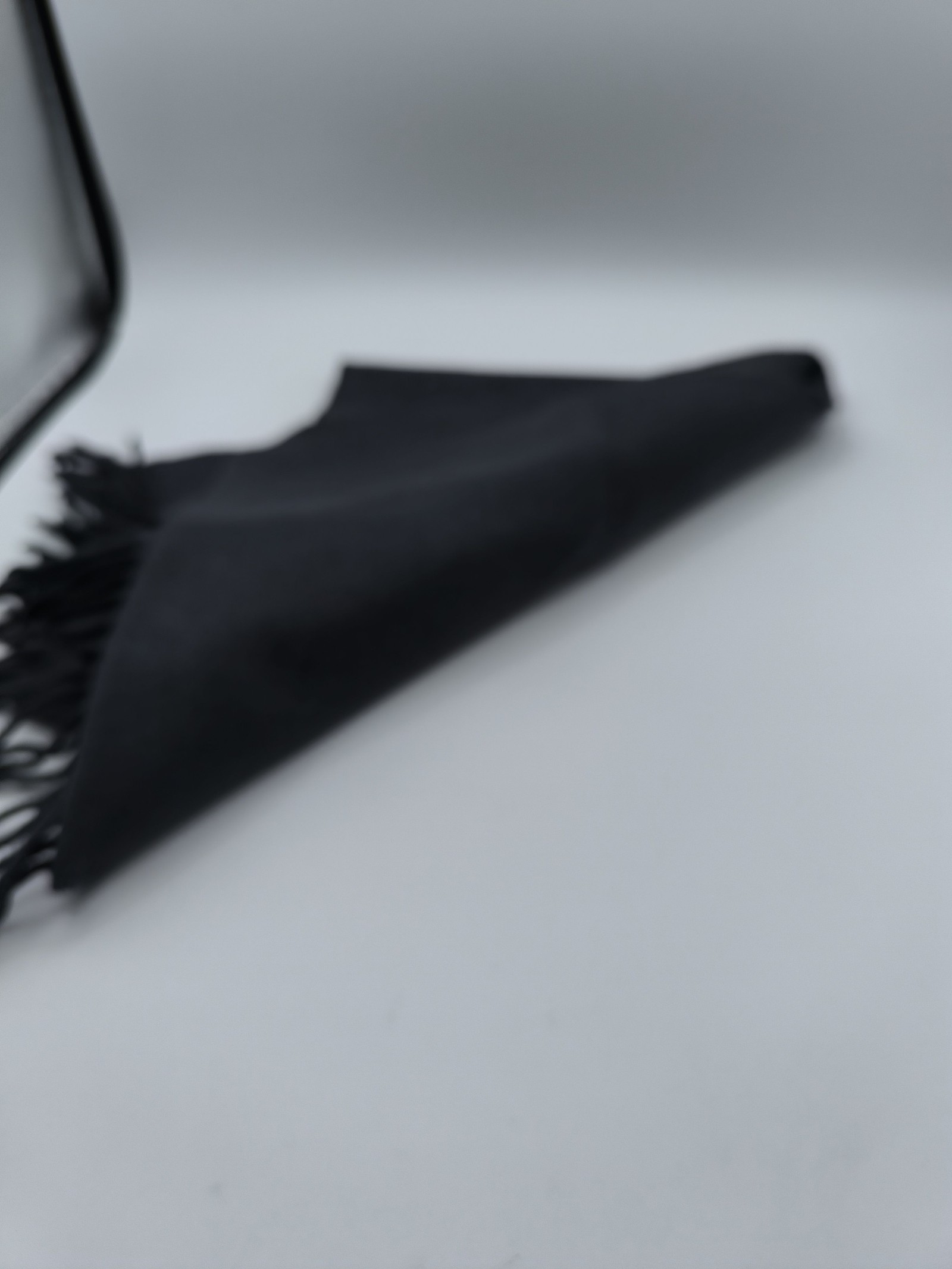 Lacoste Black Wool Scarf 100% Wool Classic Croc Logo image 8