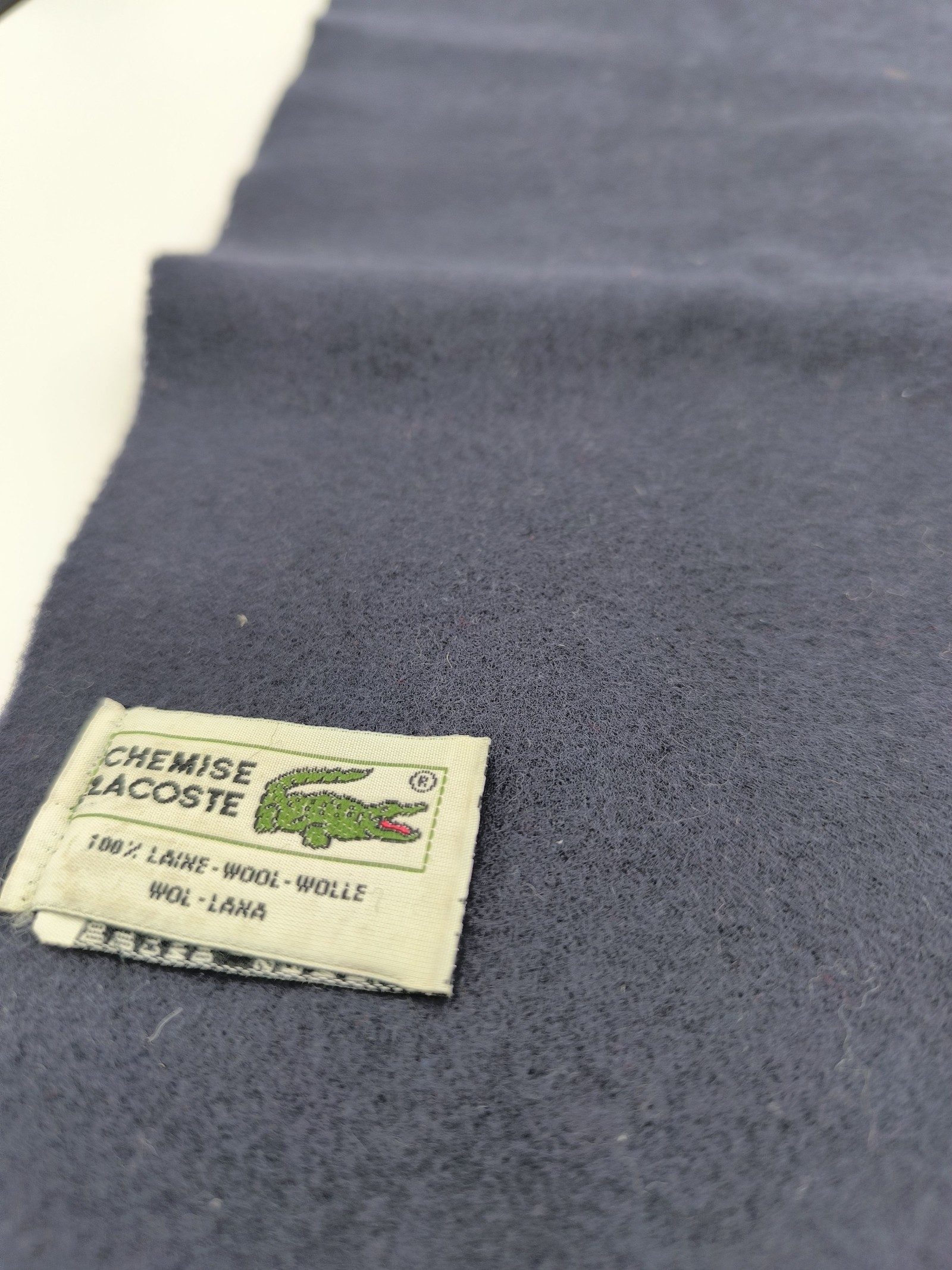 Lacoste Navy Wool Scarf 100% Wool Soft Warm image 2