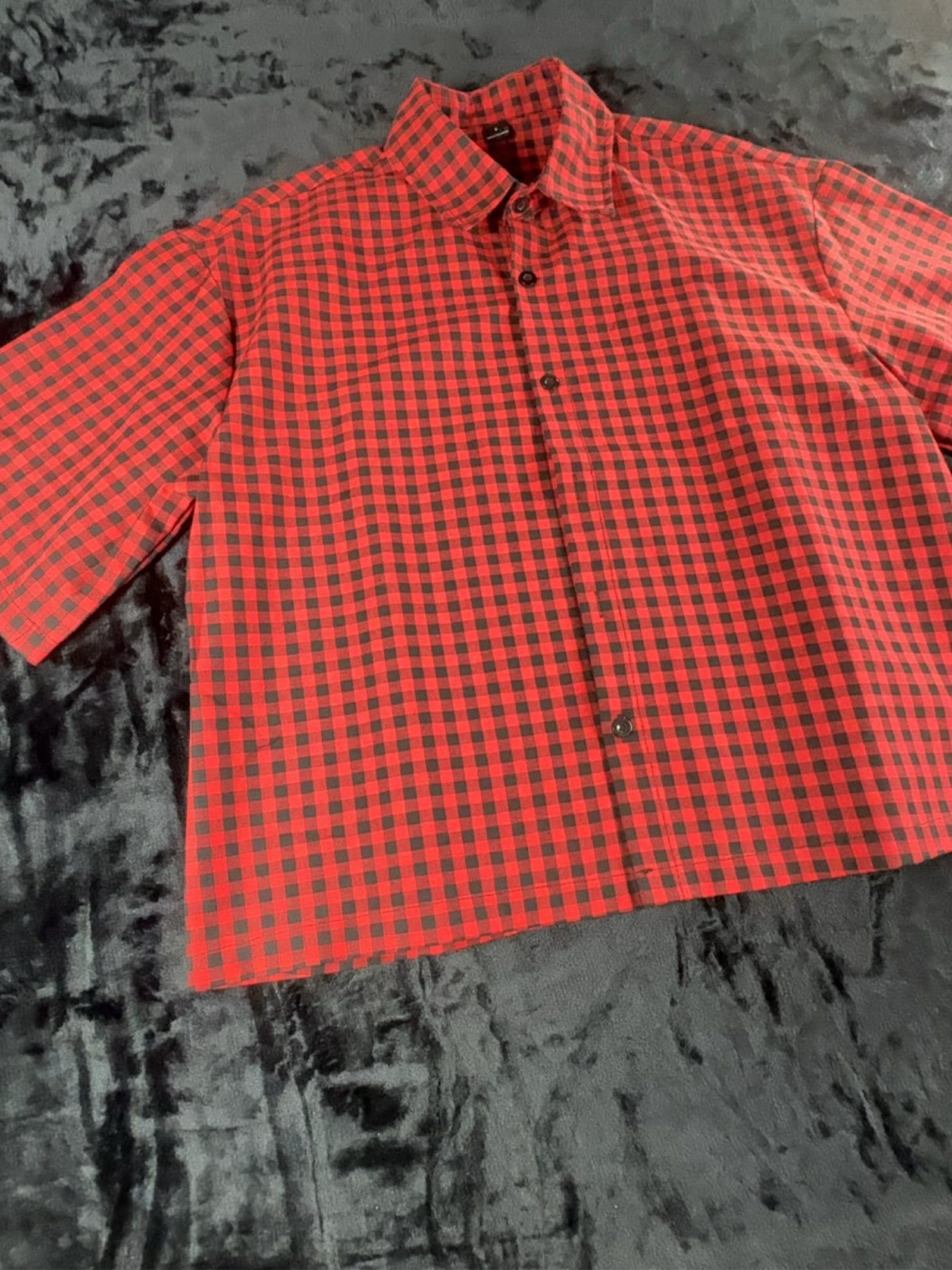 Shirt Y2K Hip Hop - AXEPEAK Red & Black Checked Shirt S image 2