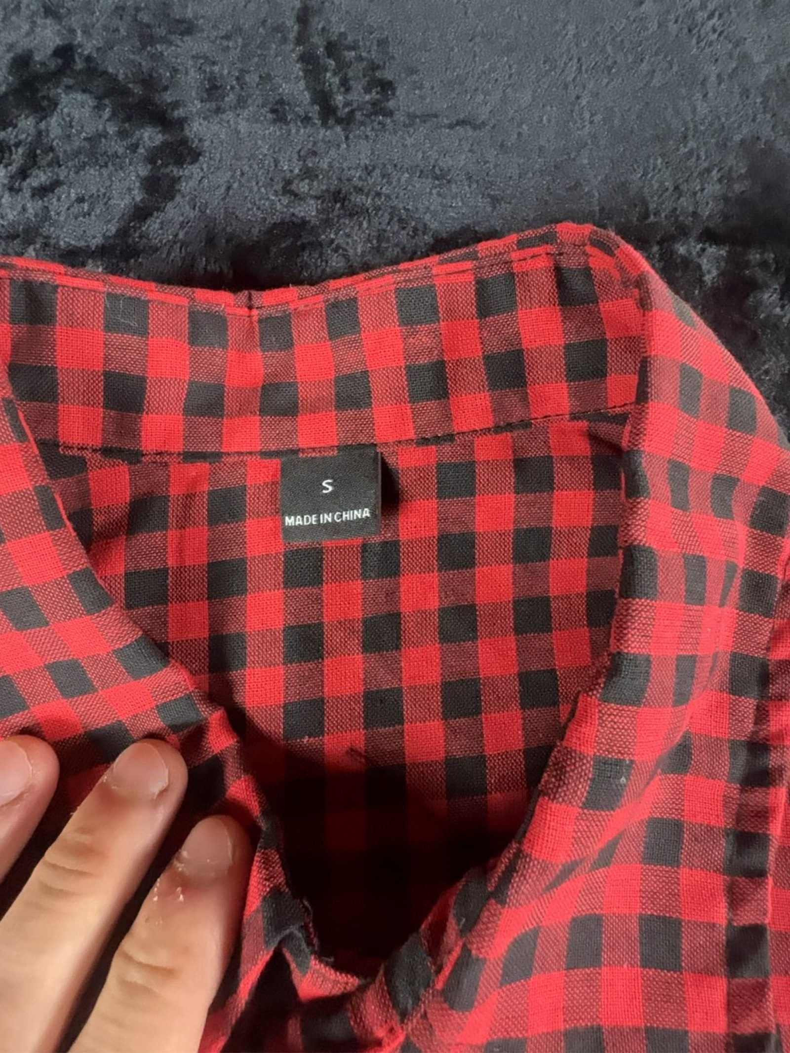Shirt Y2K Hip Hop - AXEPEAK Red & Black Checked Shirt S image 3