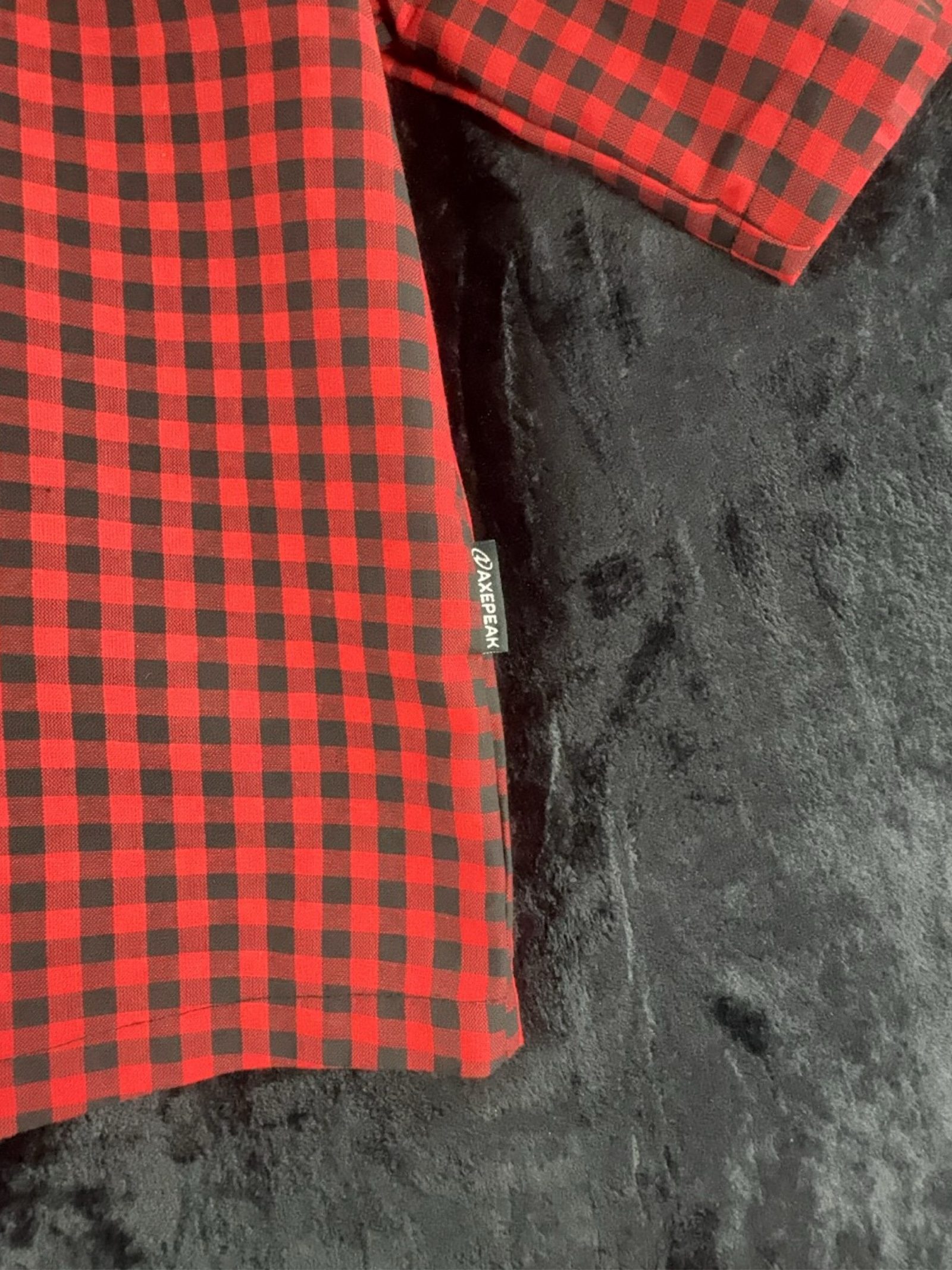 Shirt Y2K Hip Hop - AXEPEAK Red & Black Checked Shirt S image 5