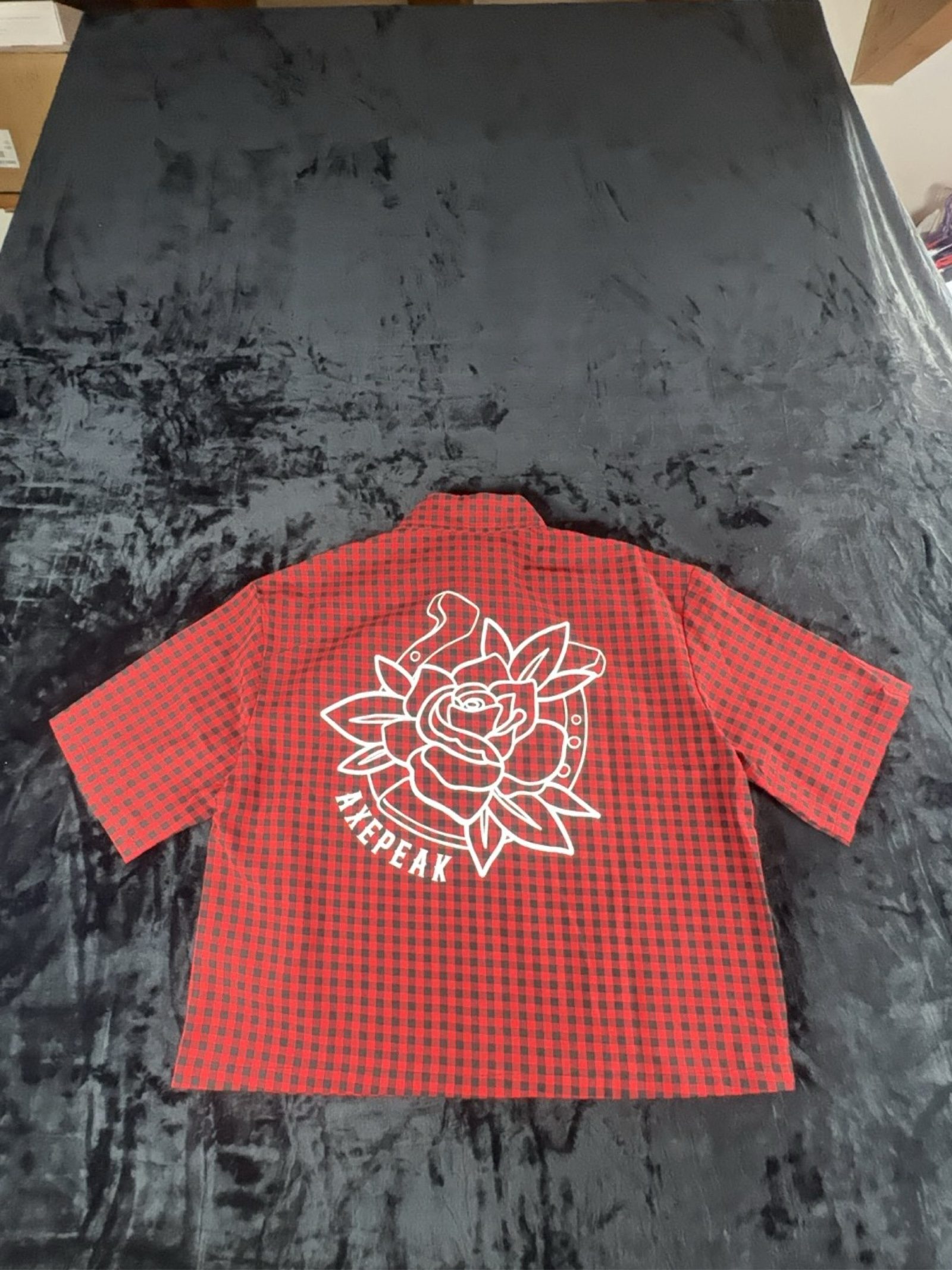 Shirt Y2K Hip Hop - AXEPEAK Red & Black Checked Shirt S image 8