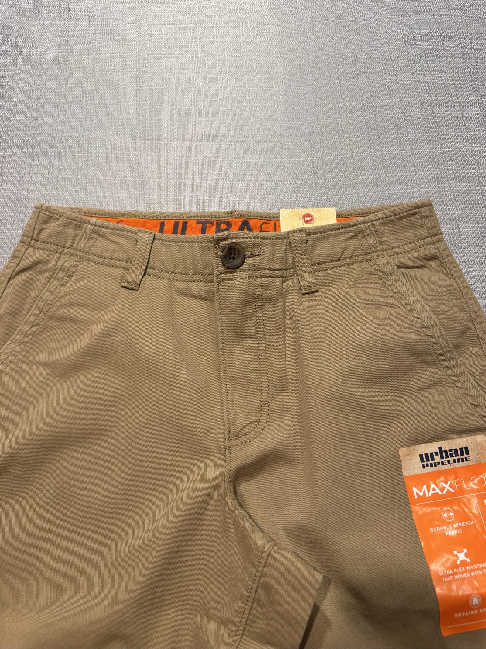 Men’s NWT Urban Pipeline MaxFlex Stretch Chino Shorts – Khaki – 28 image 3
