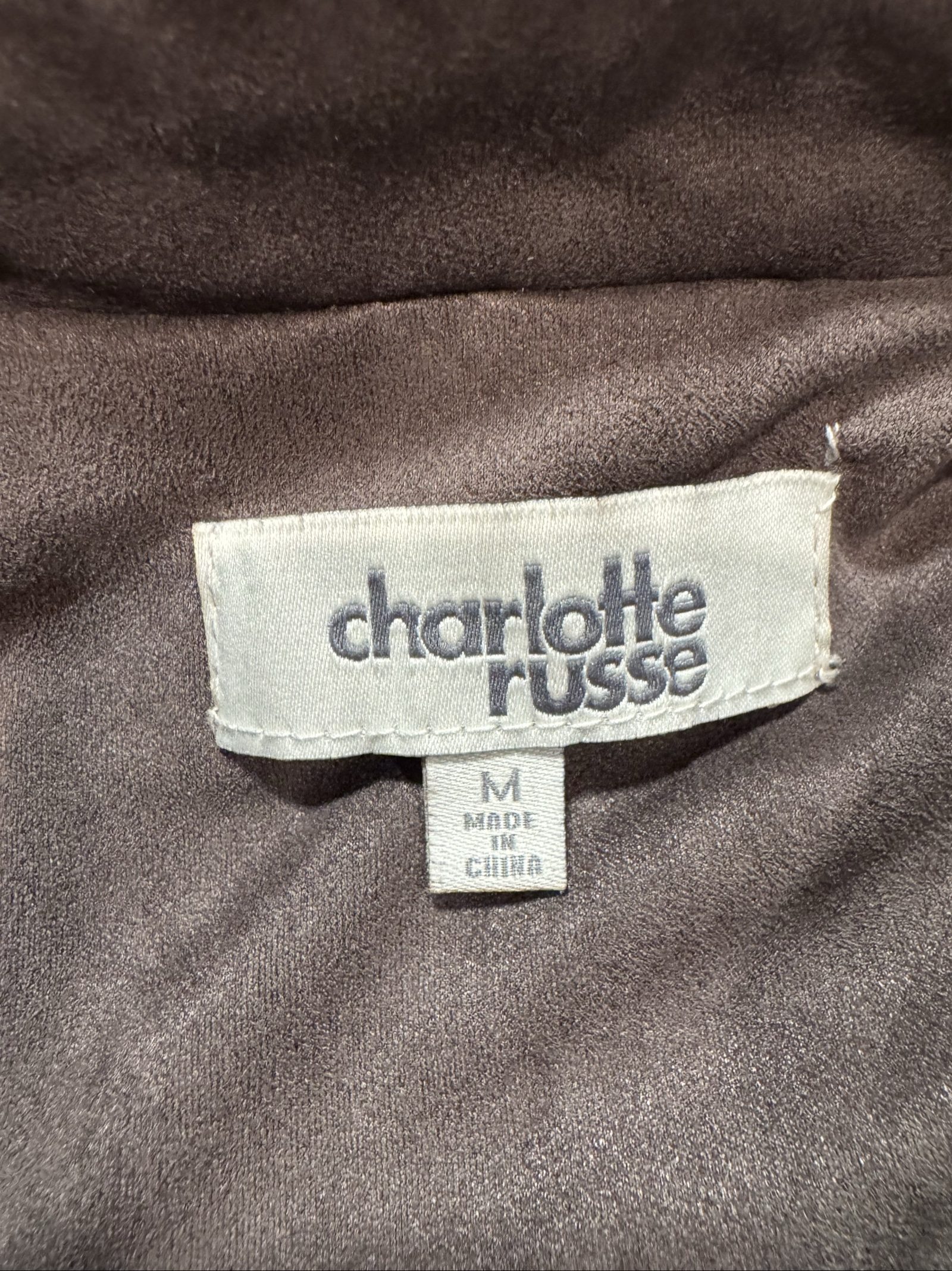Women’s Charlotte Russe Faux Suede Moto Jacket – Brown – Medium image 3