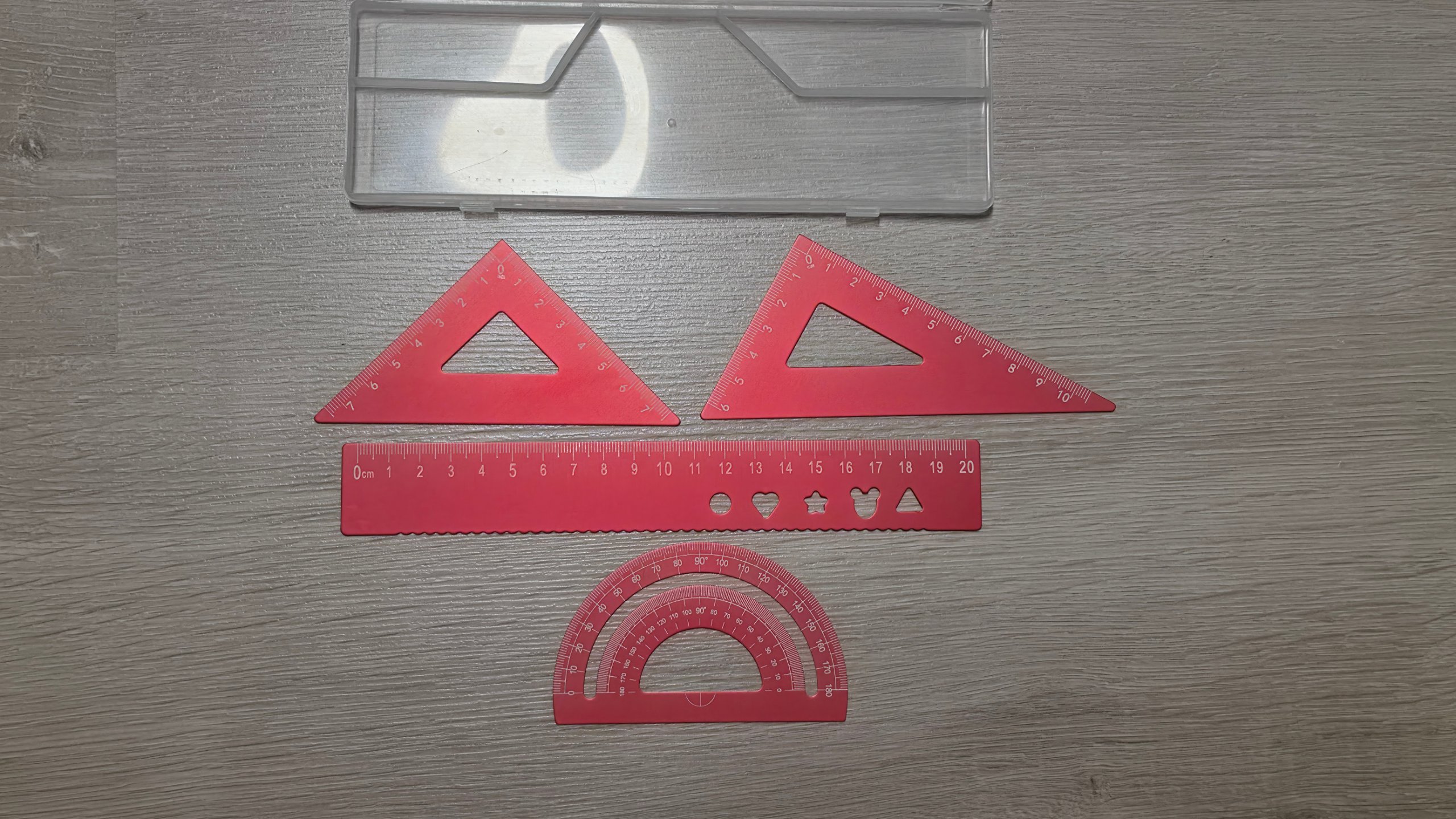 Aluminium Geometrie-Lineal Set mit Transportetui Brandneu