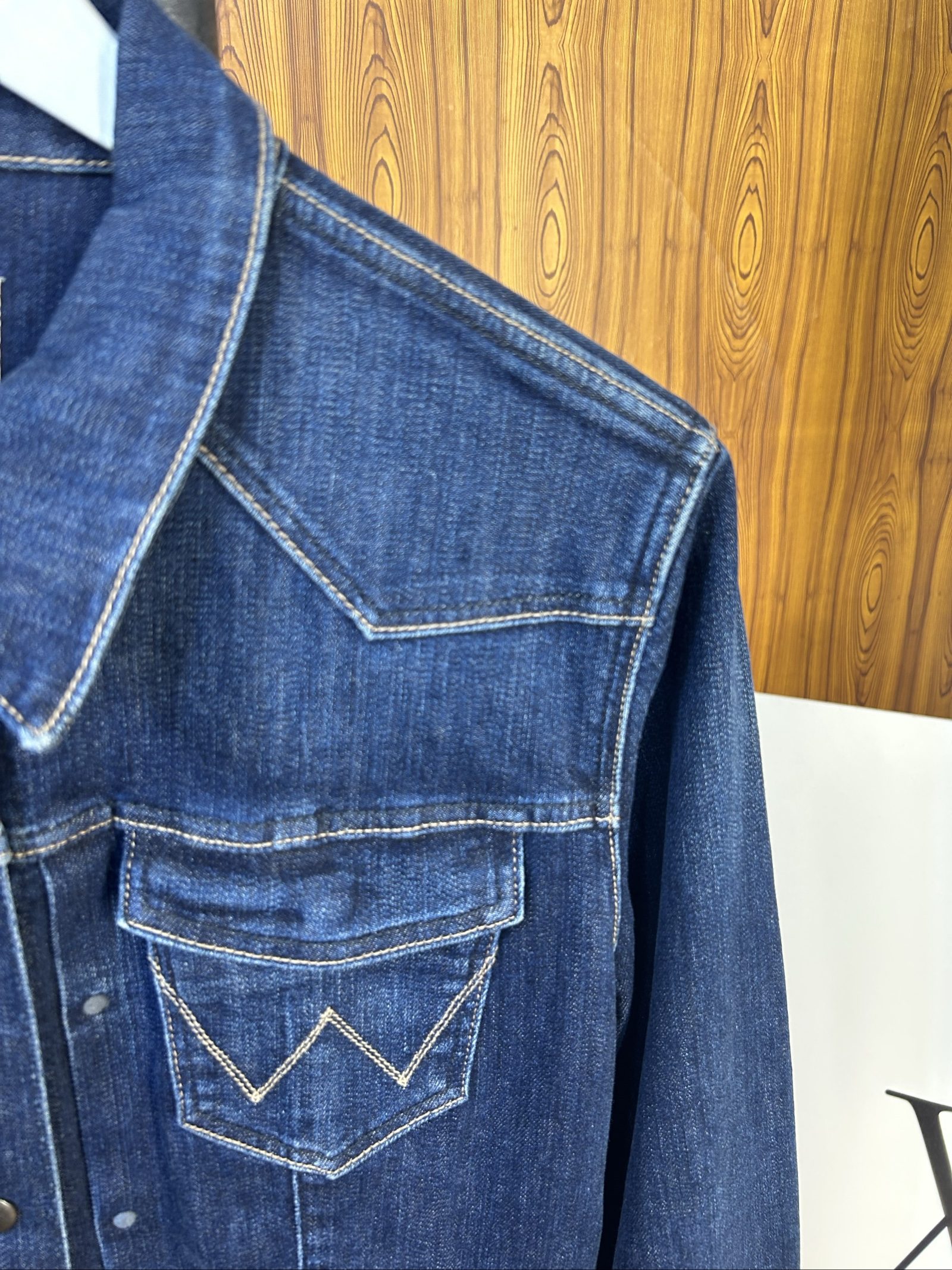Wrangler Giacca di Jeans Blu Denim Large Uomo image 4
