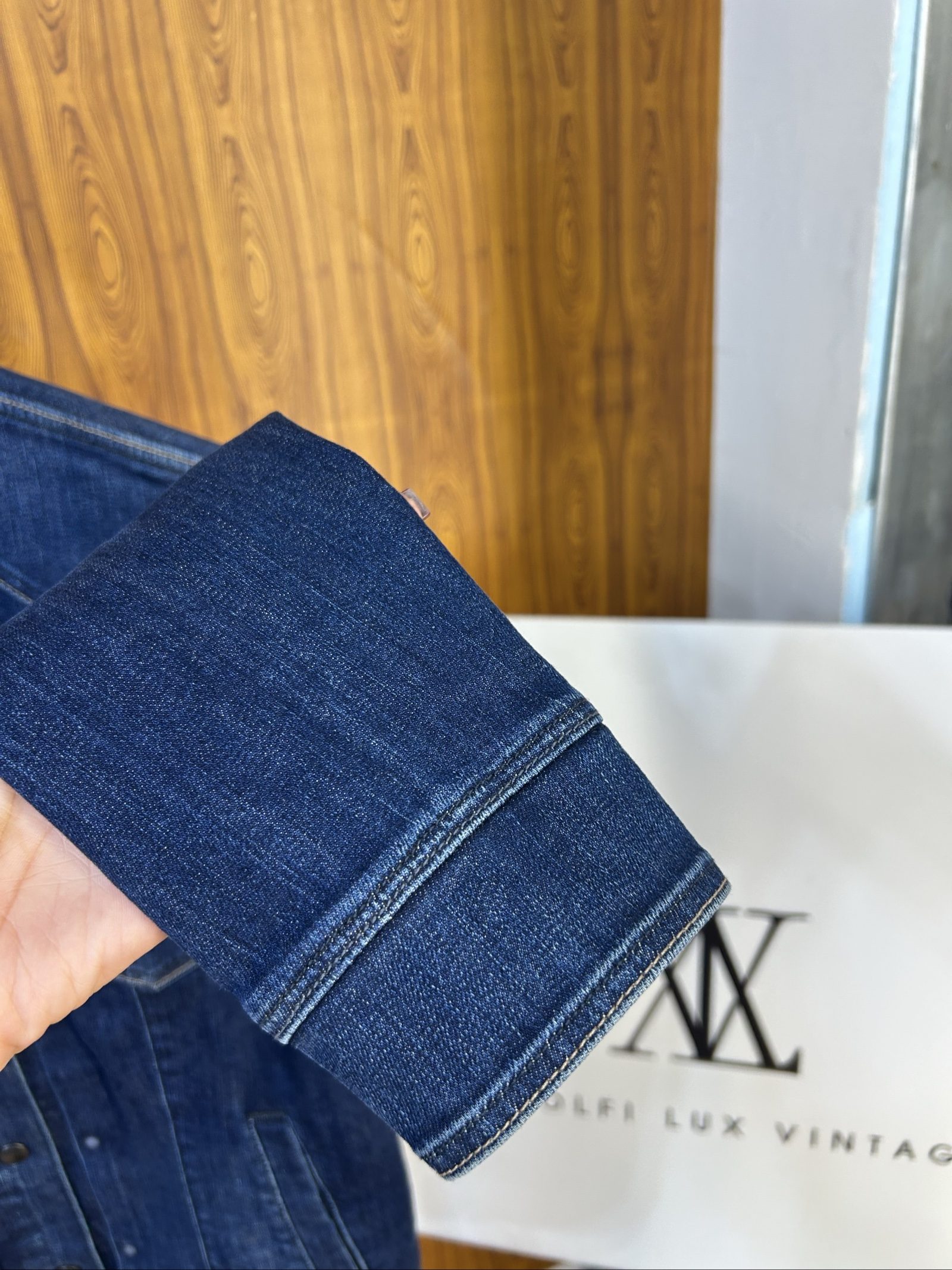Wrangler Giacca di Jeans Blu Denim Large Uomo image 5
