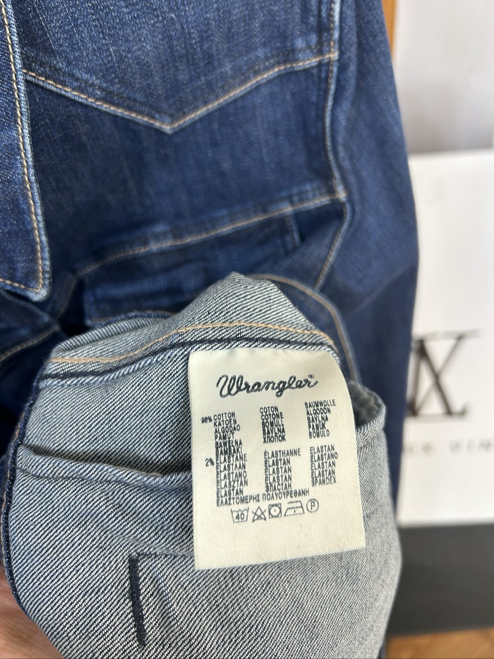 Wrangler Giacca di Jeans Blu Denim Large Uomo image 6