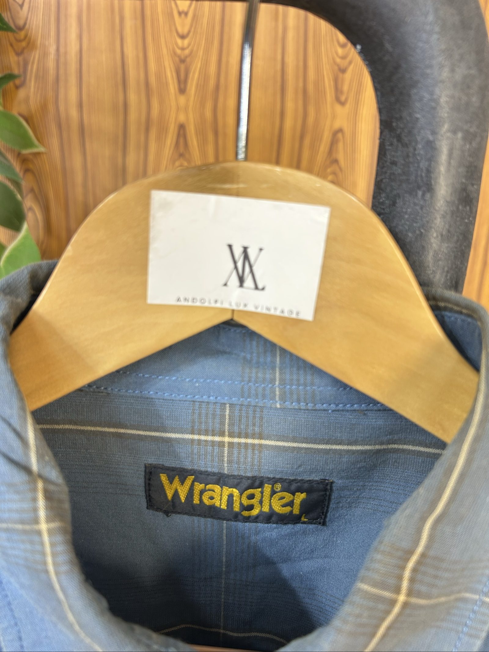 Wrangler Uomo Camicia Azzurra a Quadri Taglia L Cotone image 2